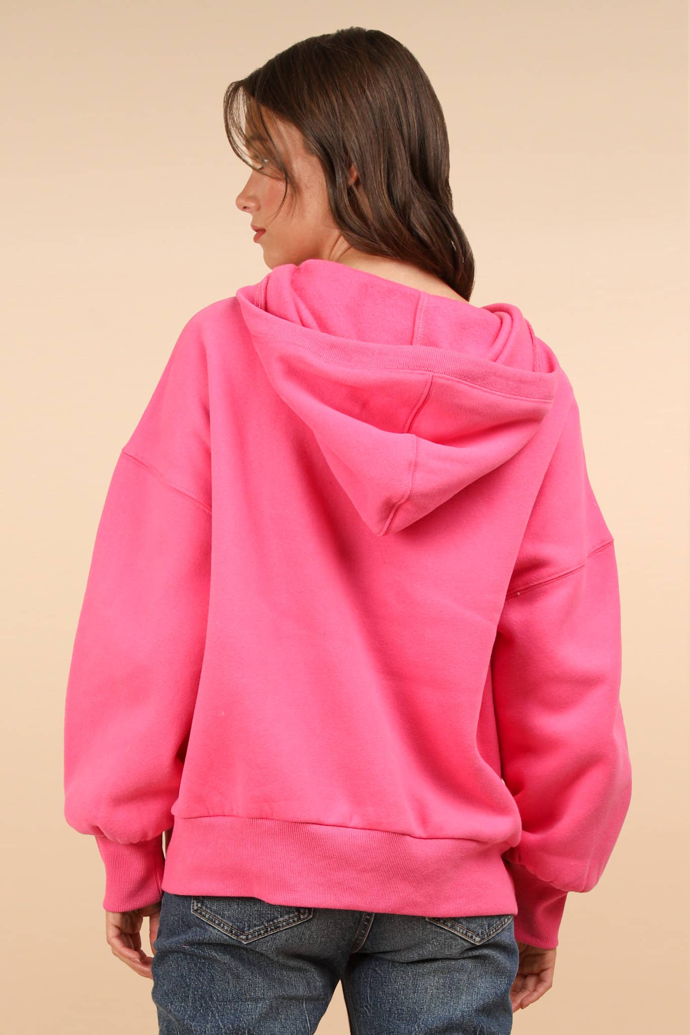 NT11897-Oversized Half Zip Up Knit Casual Hoodie Top: SAGE / S-M-L/2-2-2