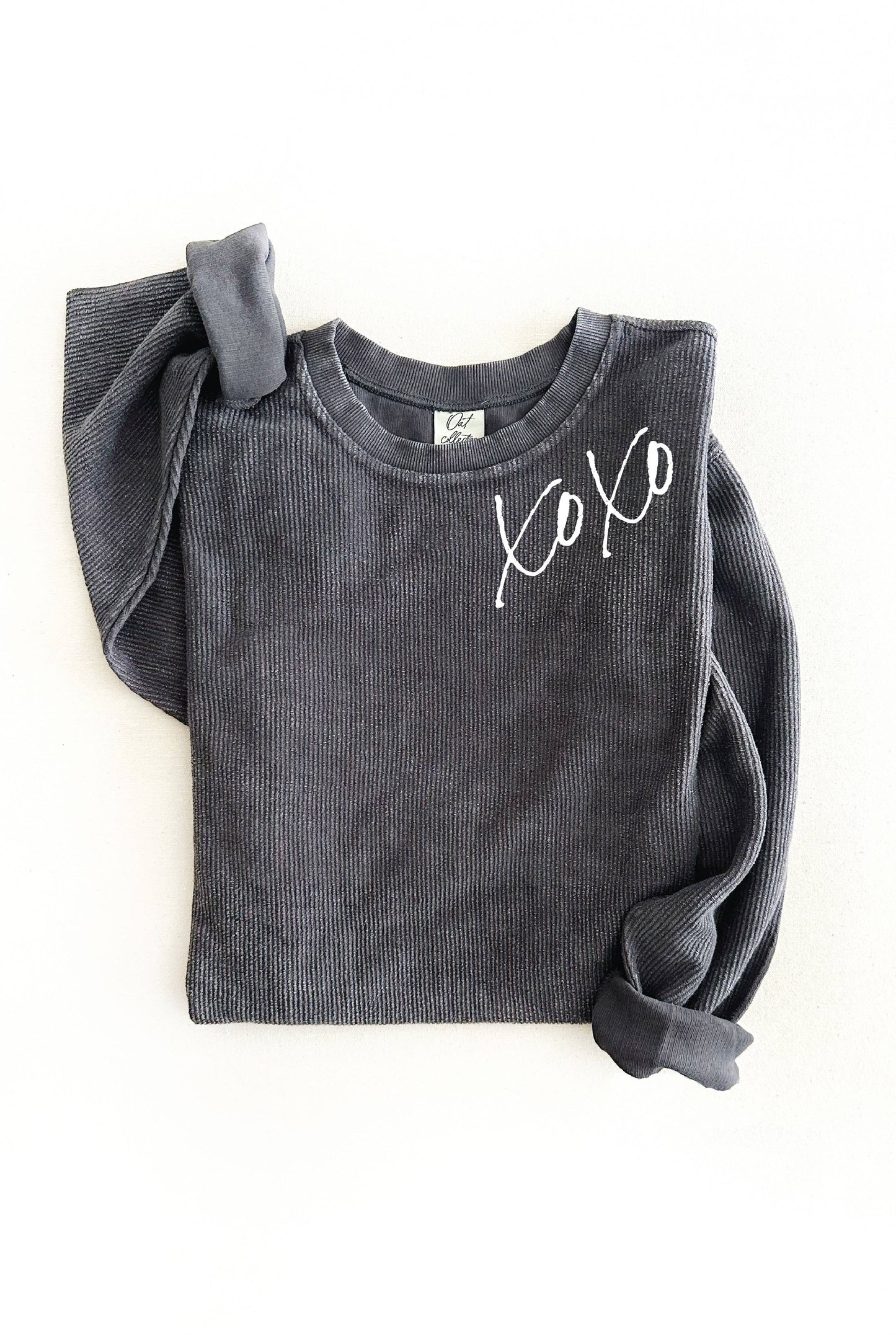 XOXO Thermal Vintage Pullover: M / LATTE