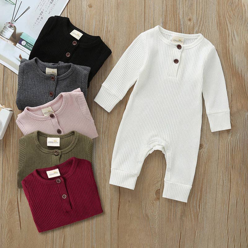 Baby Boy / Girl Cotton Knitted Style Cardigan Jumpsuit: 9-12 Months / Ginger