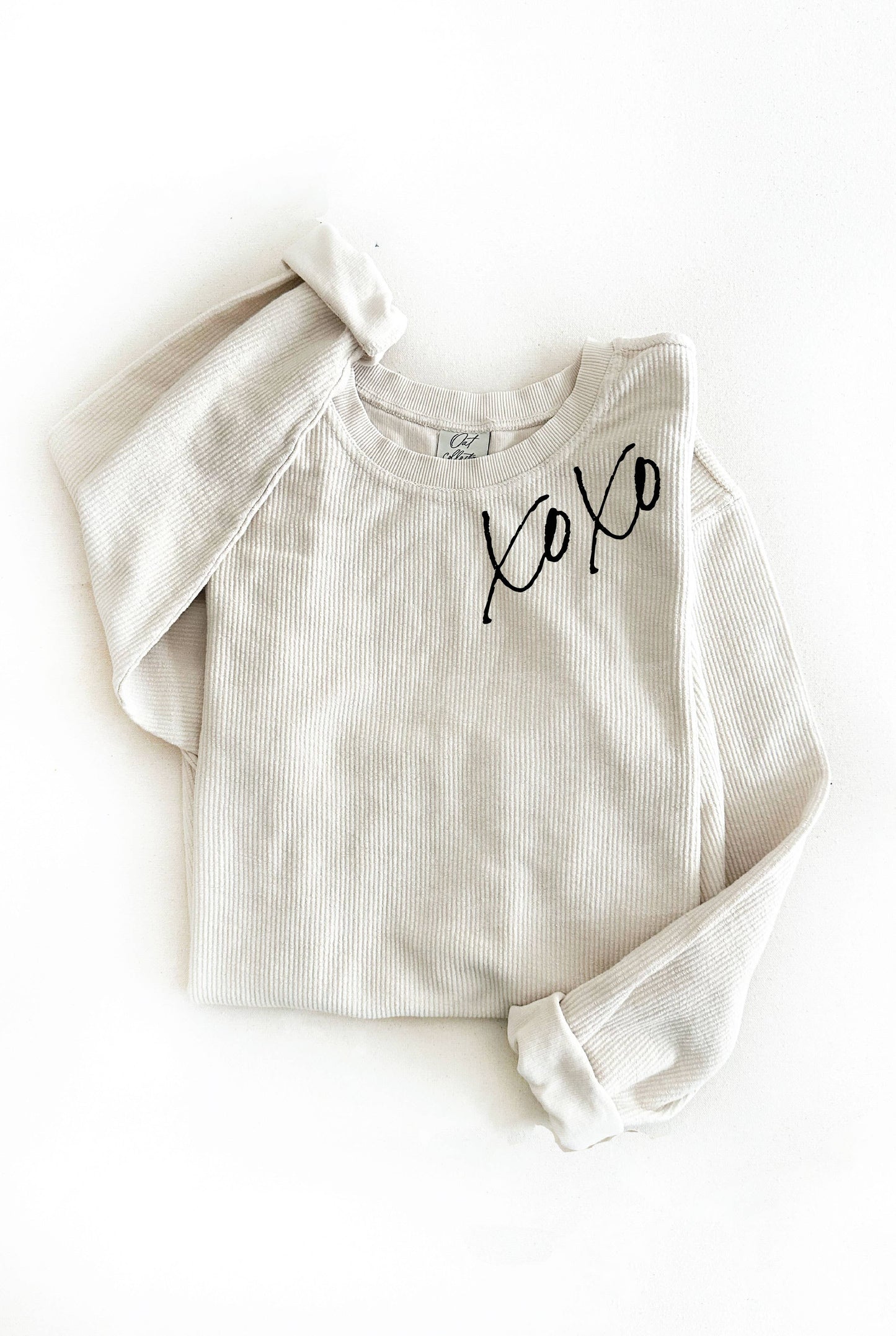 XOXO Thermal Vintage Pullover: M / LATTE