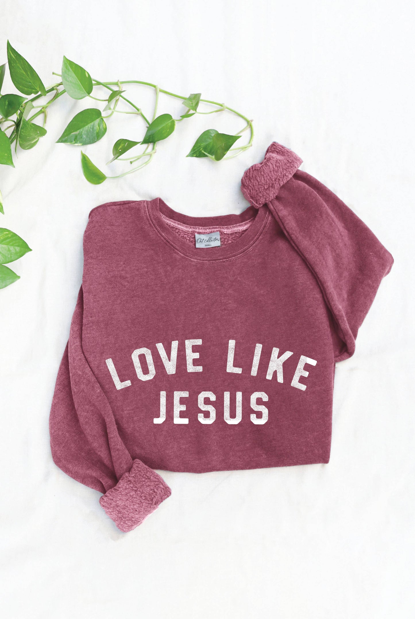 LOVE LIKE JESUS Mineral Graphic Sweatshirt: S / DUSTY FOREST