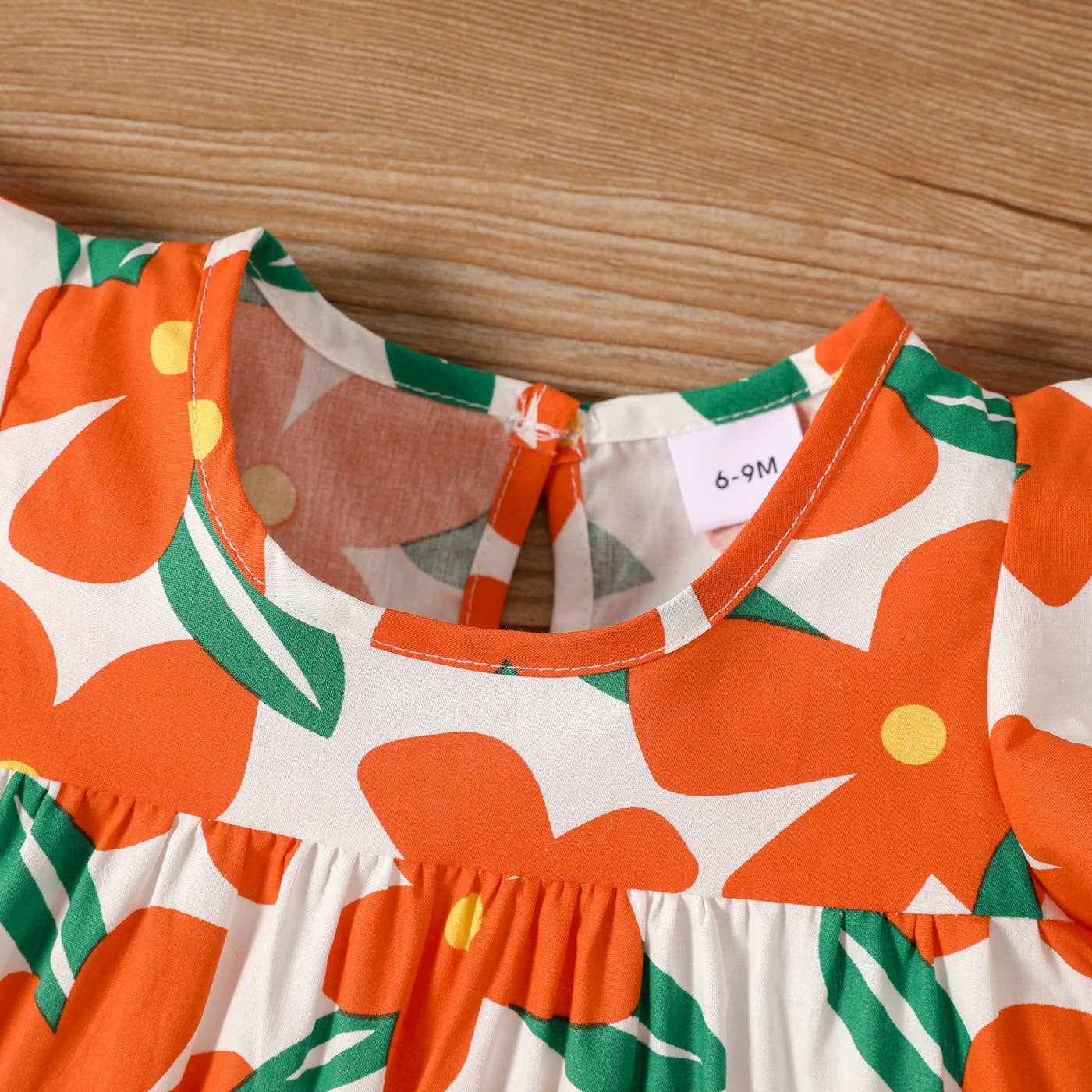 100% Cotton Baby All Over Floral Print Flutter-sleeve Dress: Pink / 12-18 Months