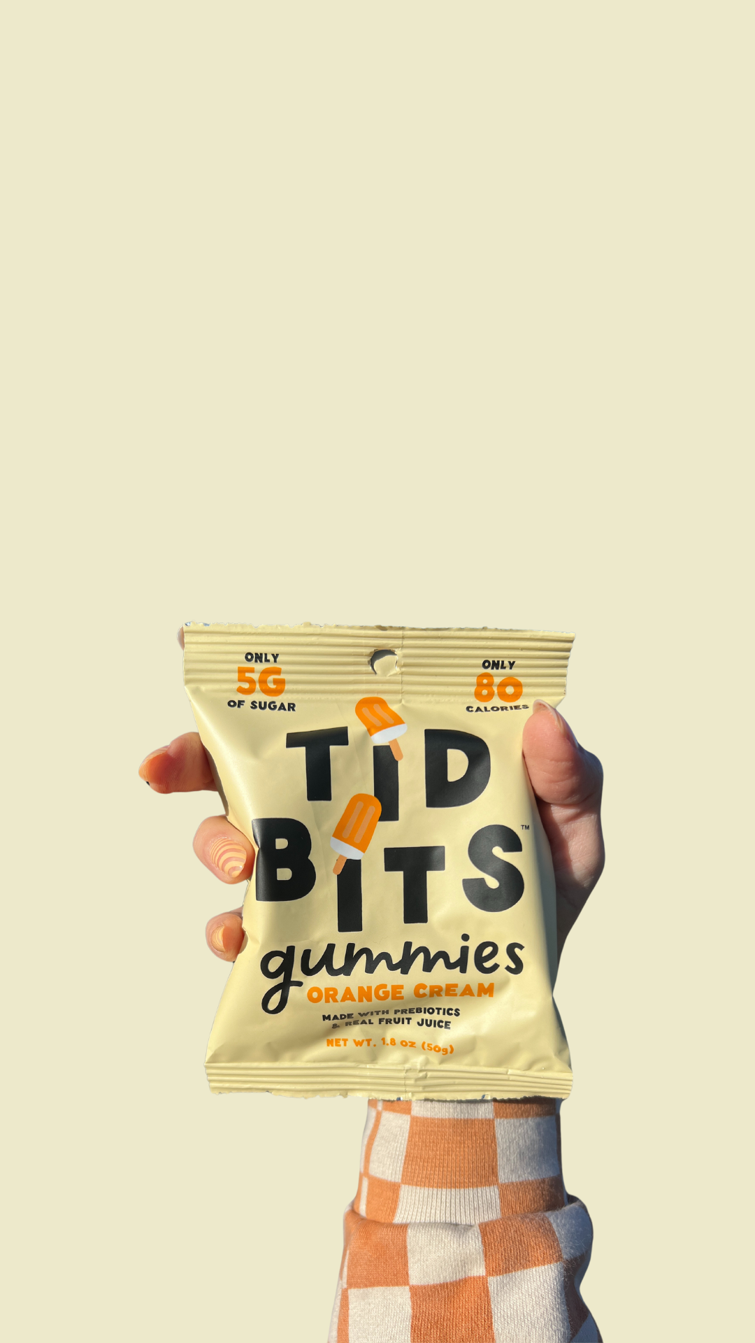 12pk Orange Cream Gummy Candy, Low Sugar 5g, Prebiotics: 12 Bags