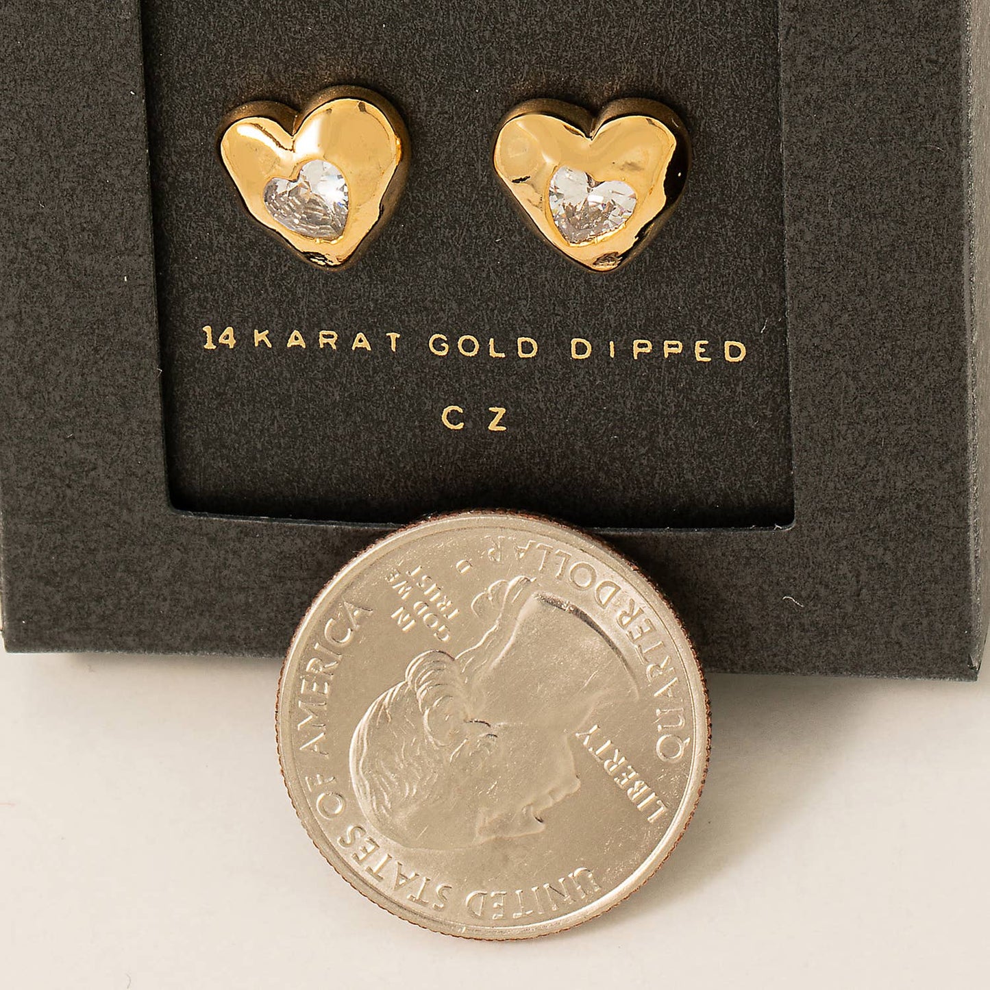 Secret Box Heart Stud Earrings: GD