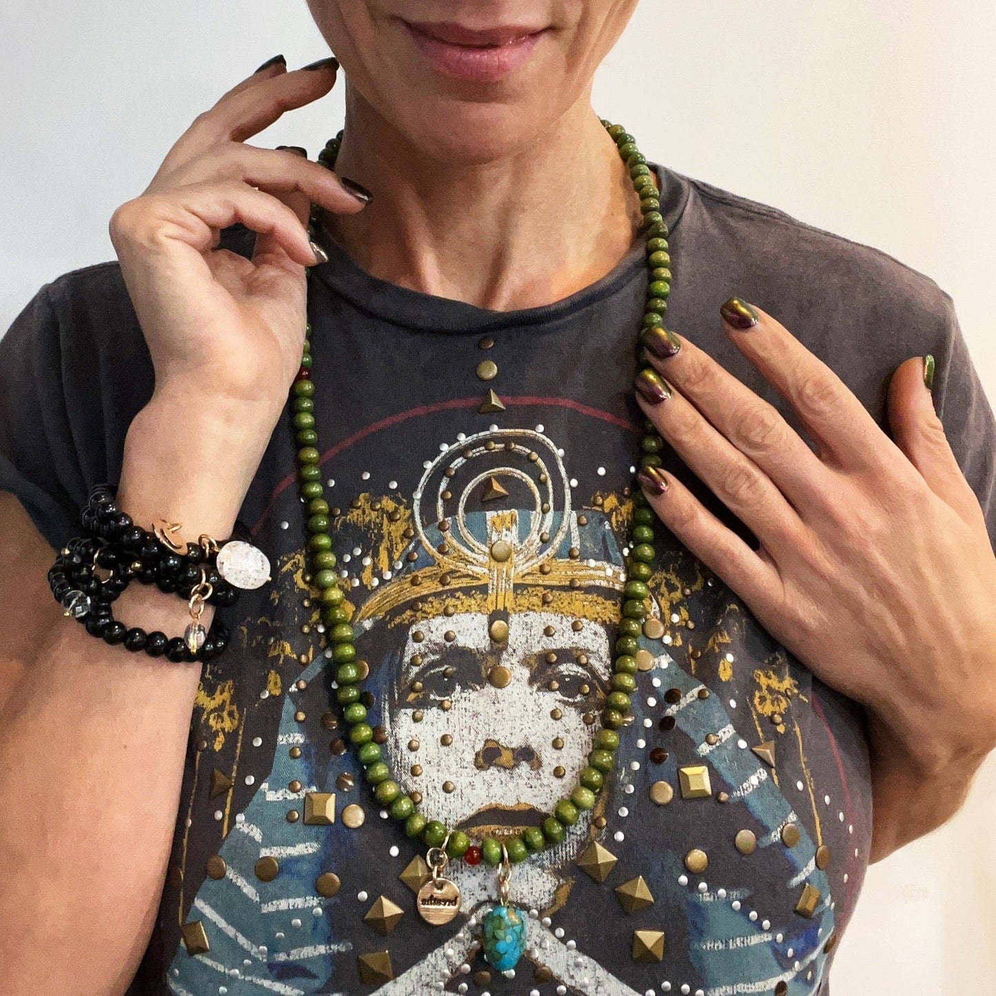 REMEMBER WHO THE FUCK YOU ARE | Boho Wrap: Green / S/M / Gold