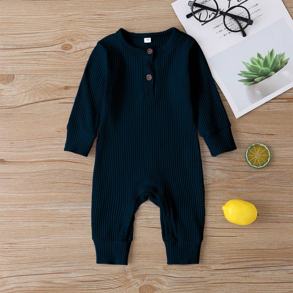 Baby Boy / Girl Cotton Knitted Style Cardigan Jumpsuit: 0-3 Months / Ginger
