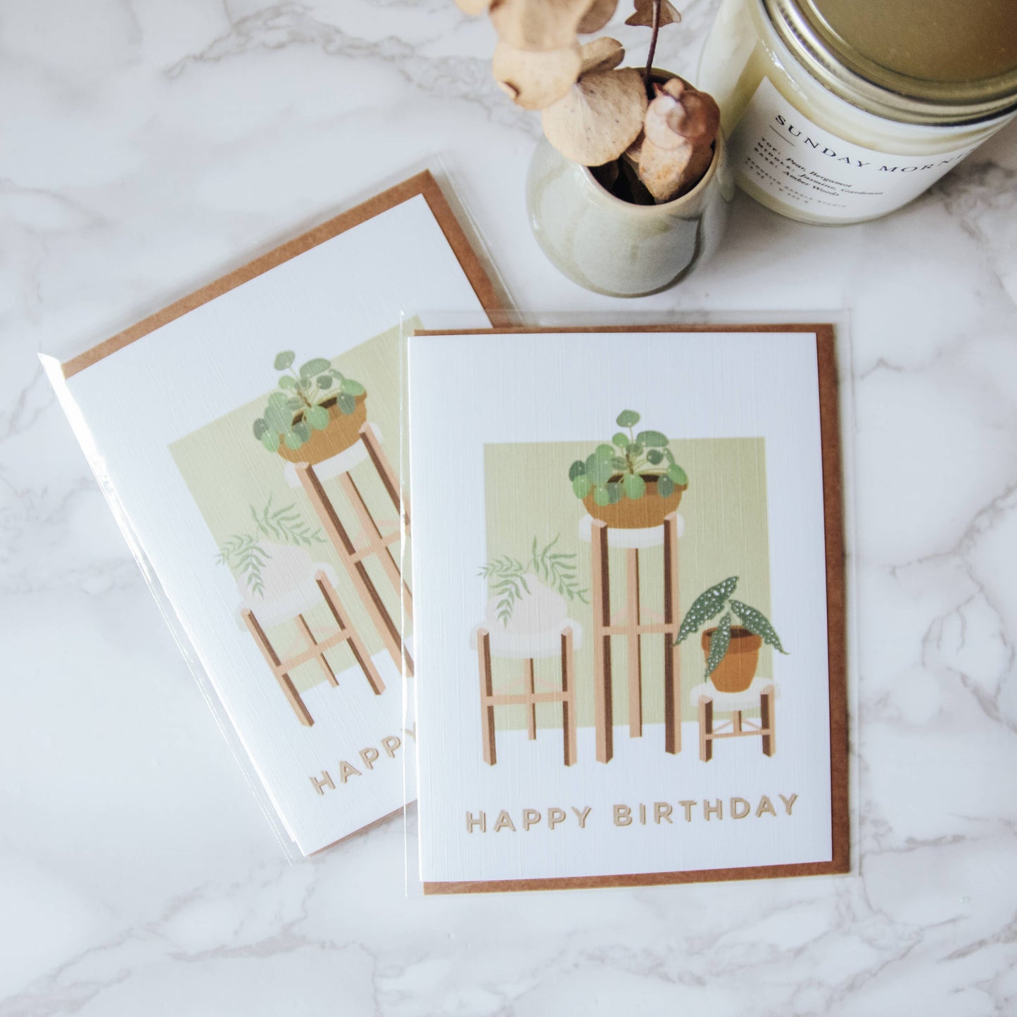 Potted Plants Birthday Card