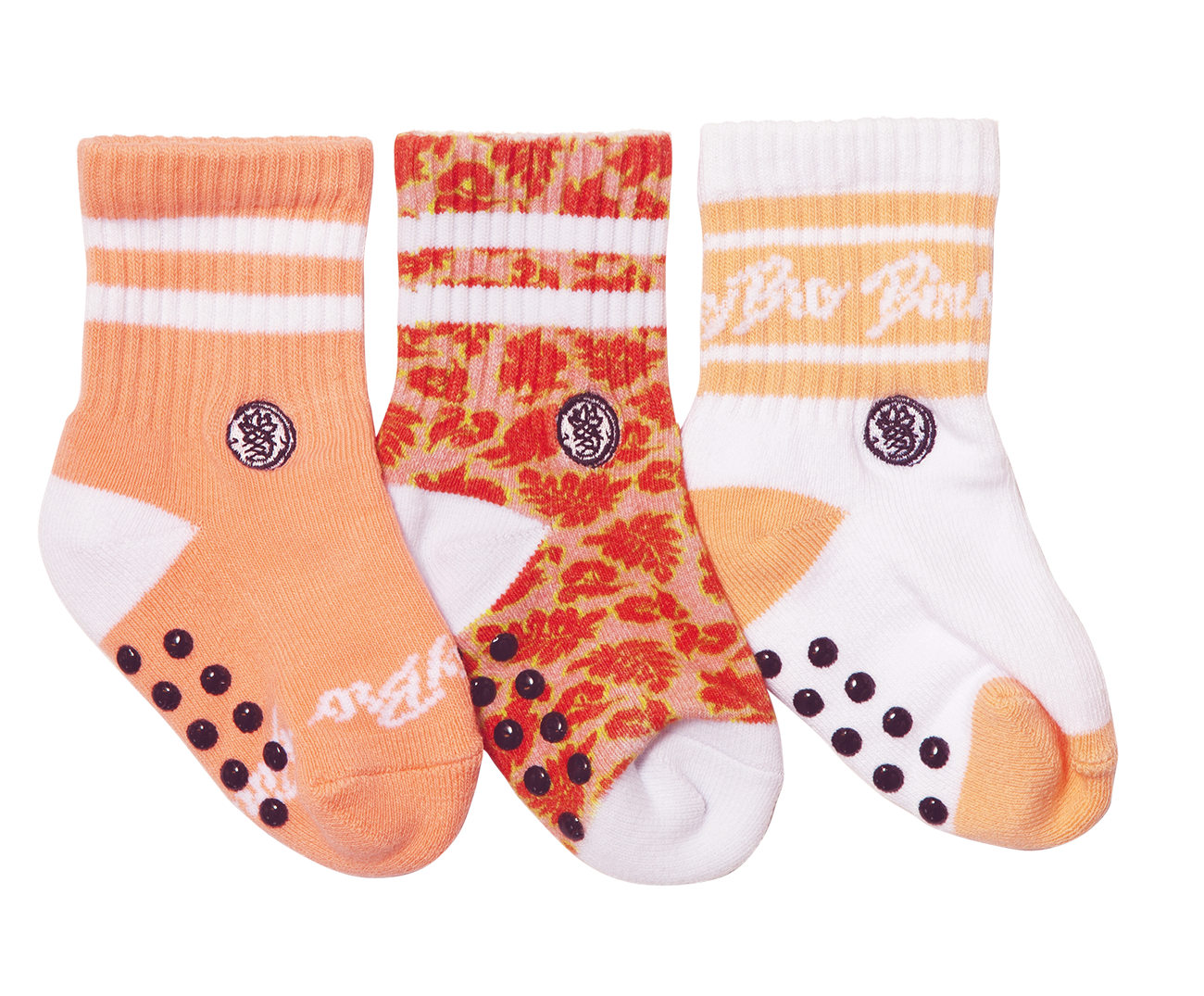 3-Pack Peach Leaves socks: Toddler (12 months - 3 years)