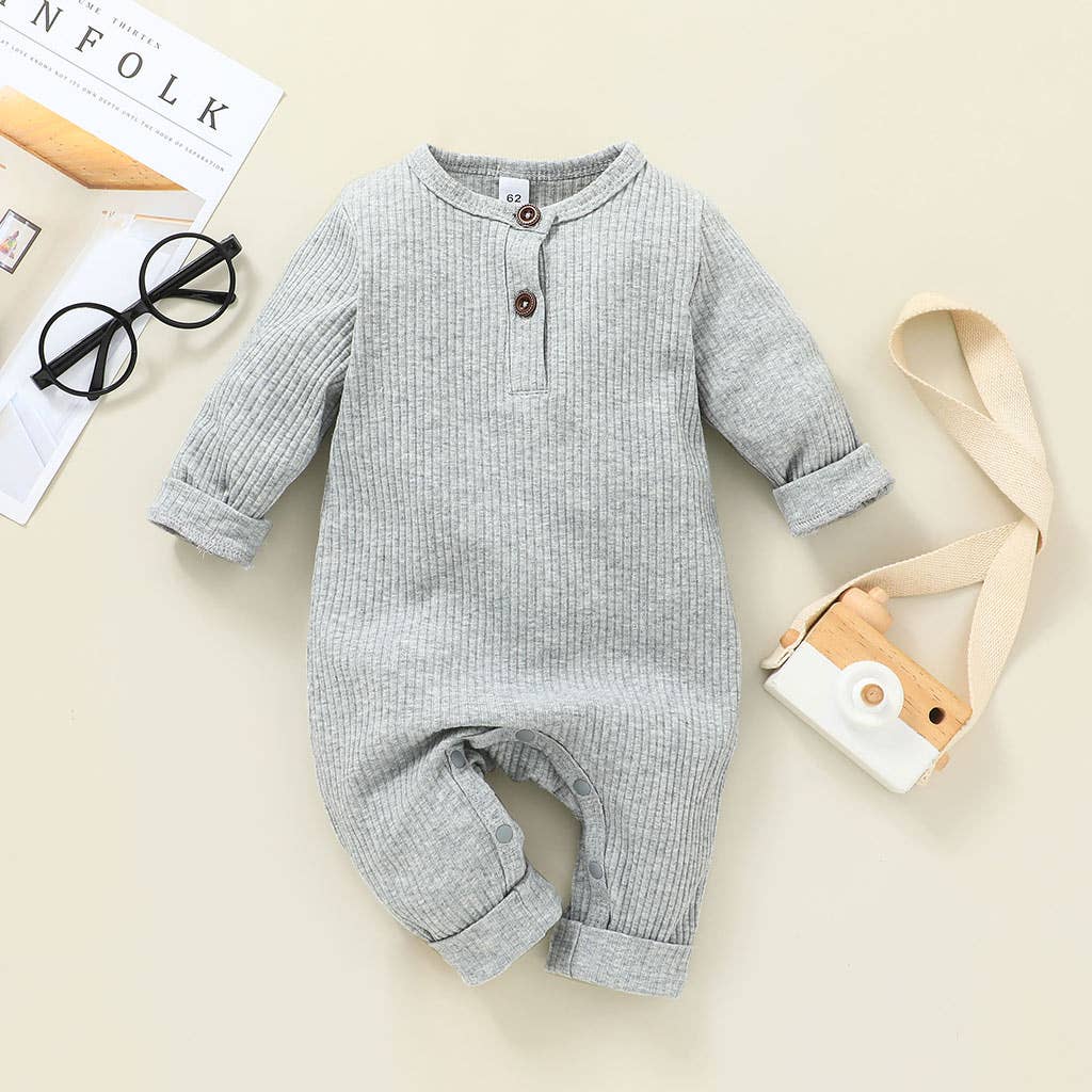 Baby Boy / Girl Cotton Knitted Style Cardigan Jumpsuit: 9-12 Months / Ginger