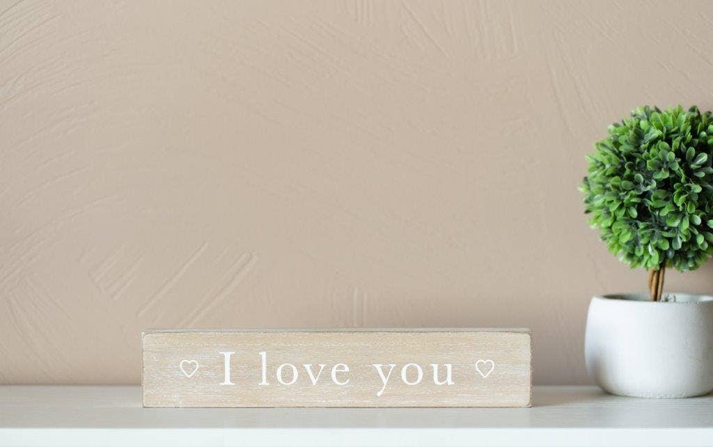 11832 - 10x2 rvs wd brick (LOVE/BEGINS) EVERYDAY VALENTINE