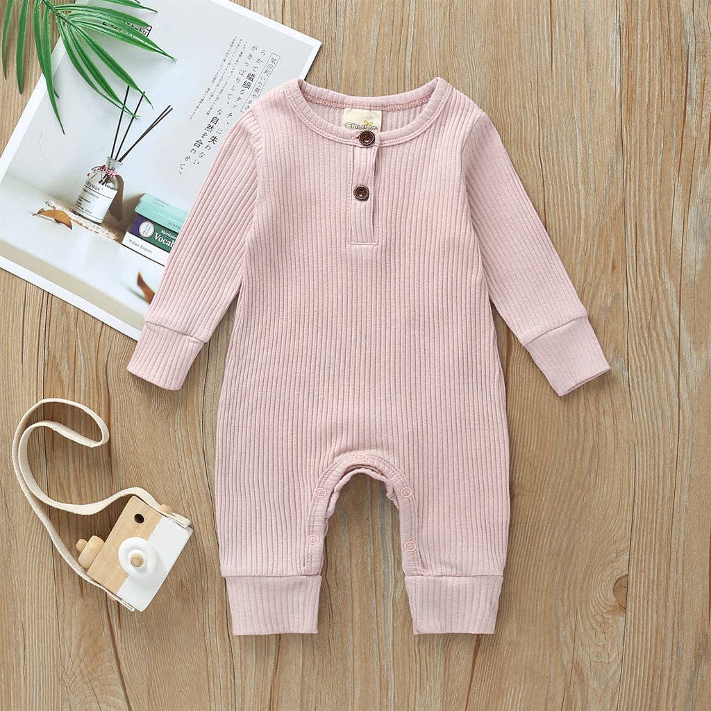 Baby Boy / Girl Cotton Knitted Style Cardigan Jumpsuit: 9-12 Months / Ginger