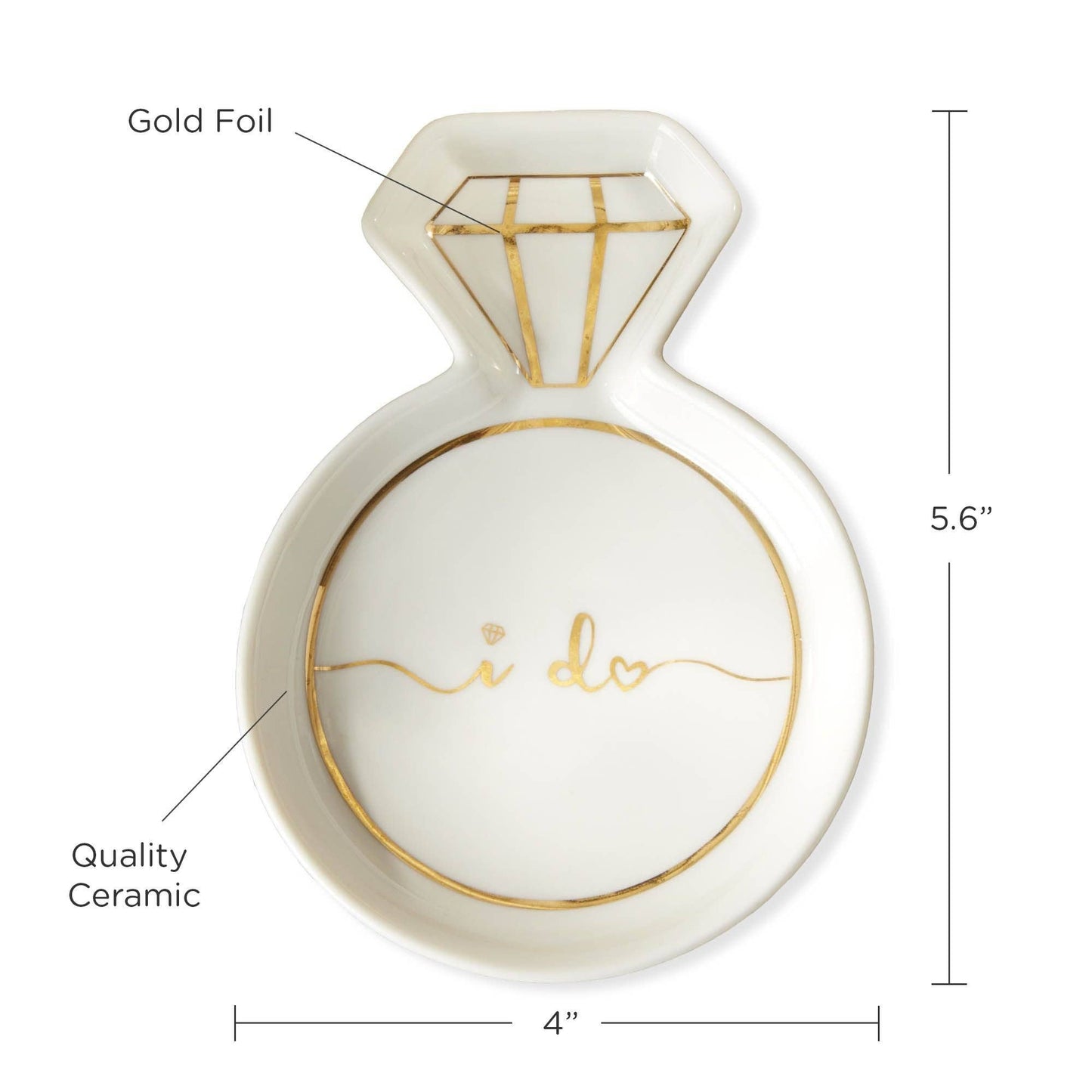White Diamond Ring Trinket Dish