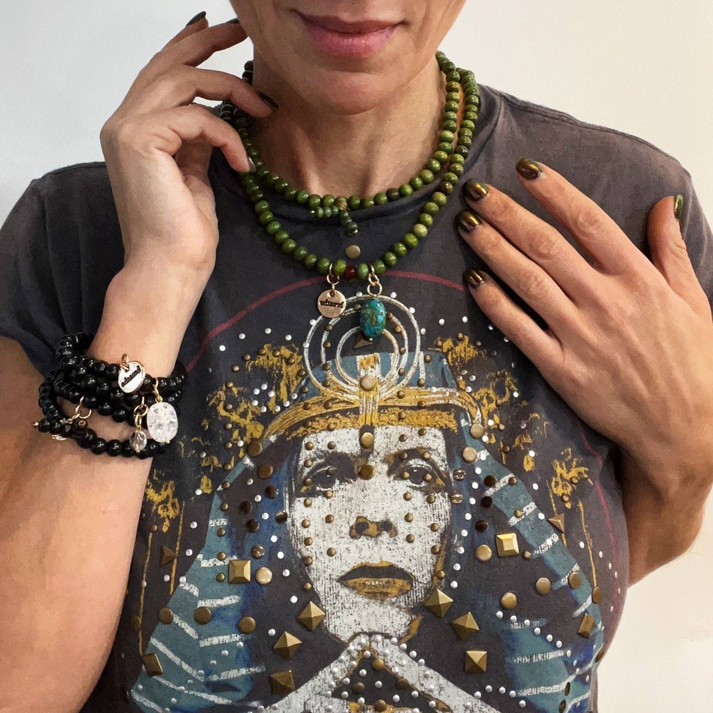 REMEMBER WHO THE FUCK YOU ARE | Boho Wrap: Green / S/M / Gold