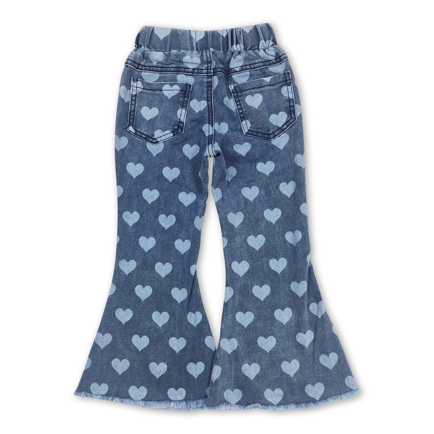 Heart print denim pants girls valentine's day jeans: 12-18M