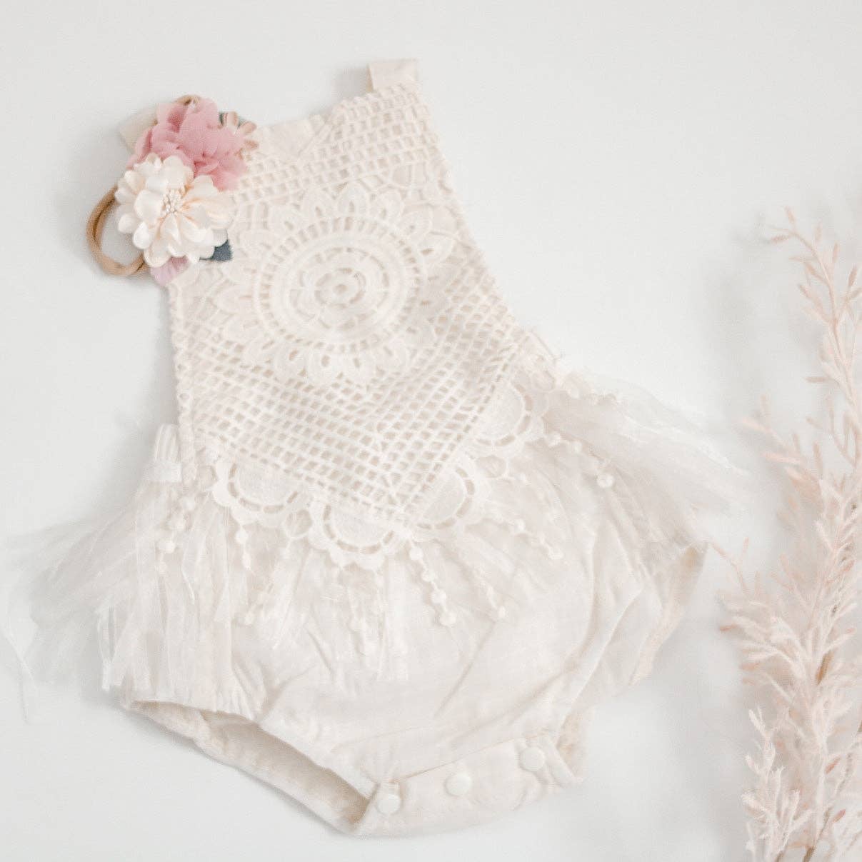 Luna | Boho Romper: 12-18m