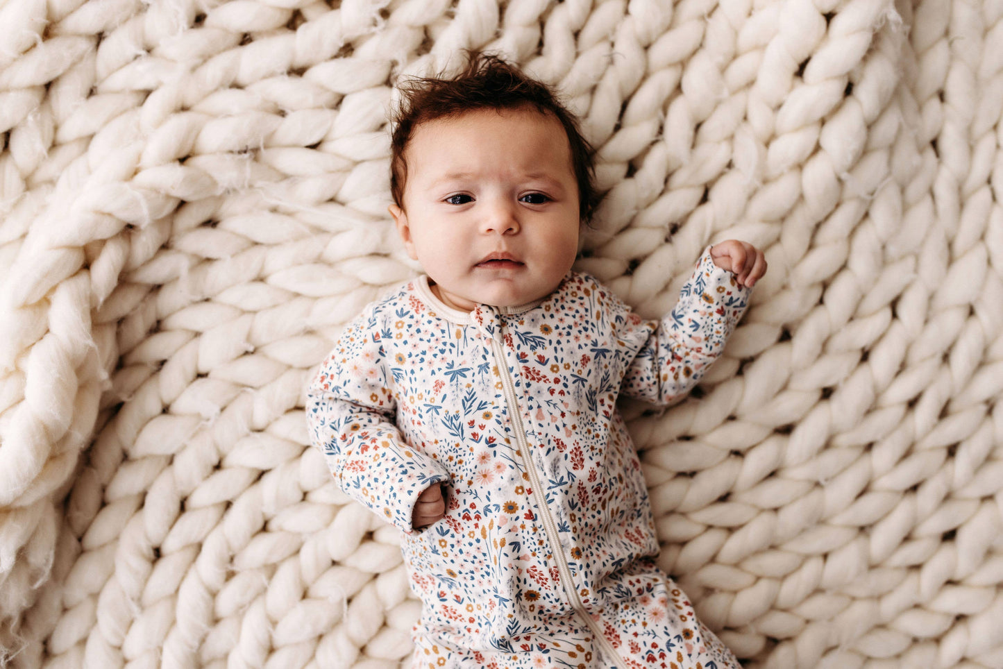 PNW Baby Footed Zip Romper- Mountain Meadow: 3-6m