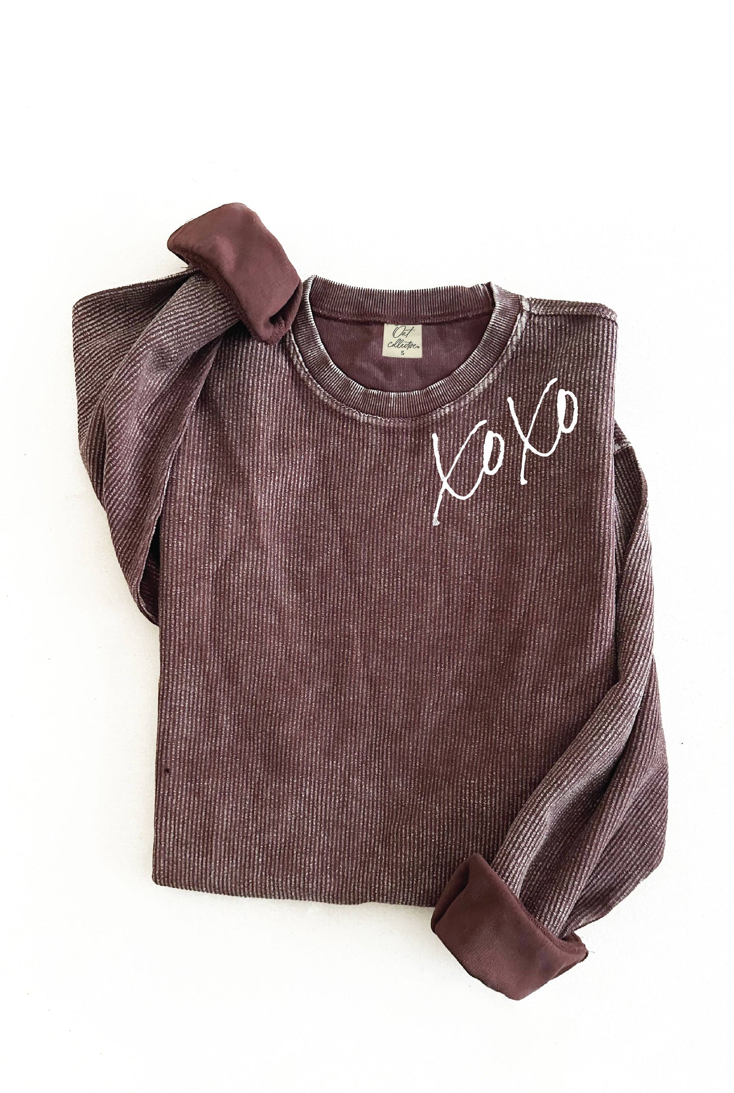XOXO Thermal Vintage Pullover: M / LATTE