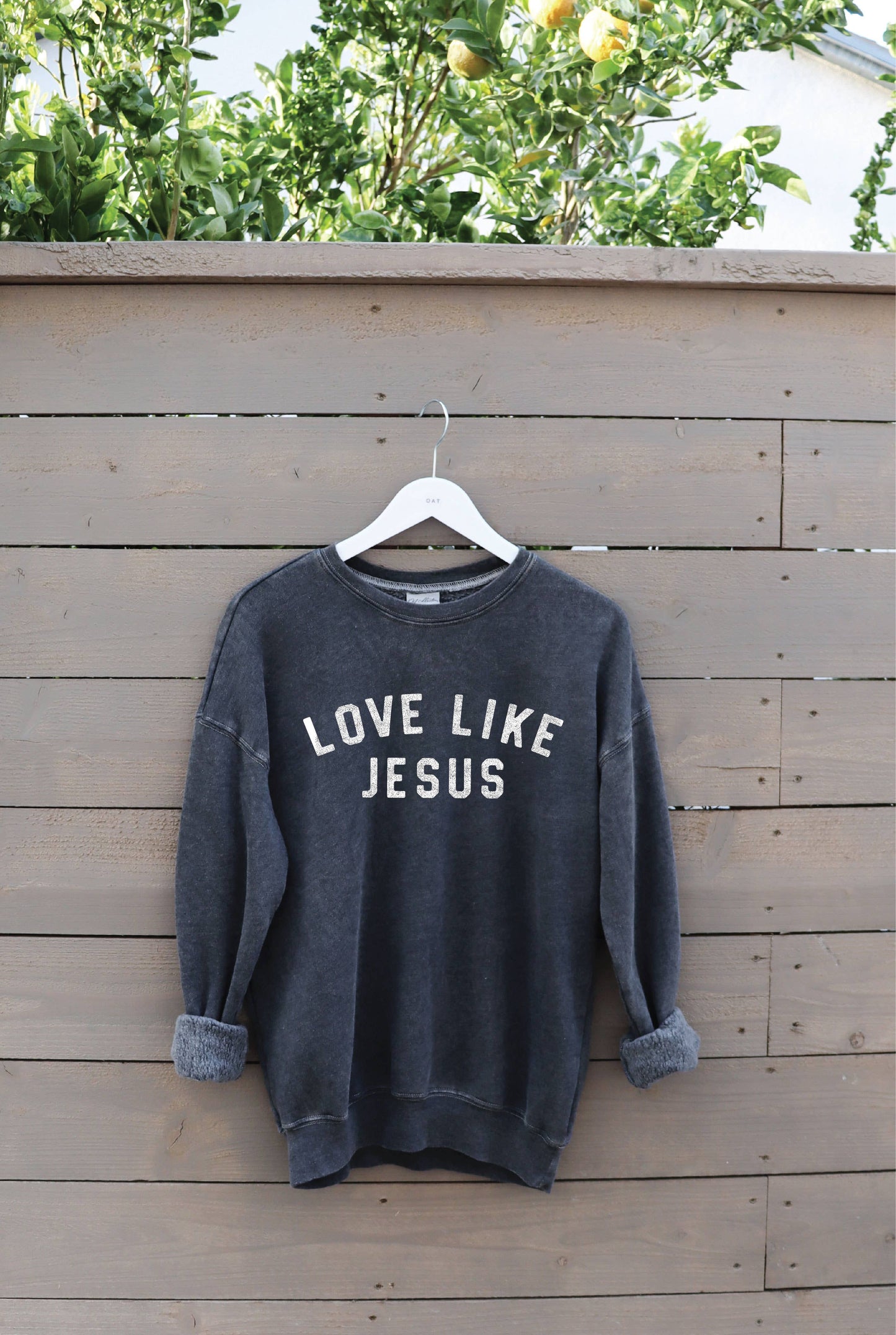 LOVE LIKE JESUS Mineral Graphic Sweatshirt: S / DUSTY FOREST