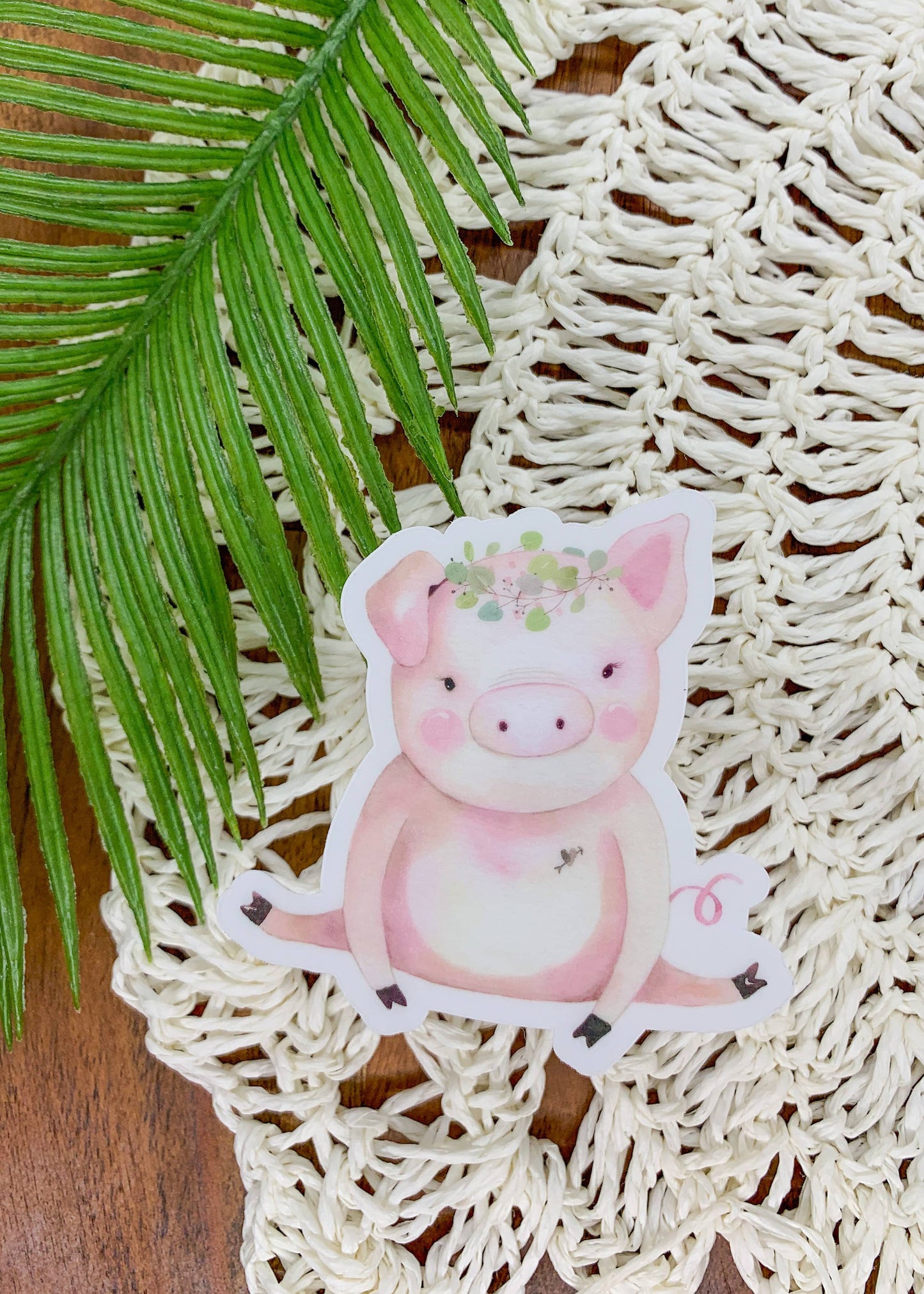 Pig, Clear Vinyl, Sticker, 3x3 inch