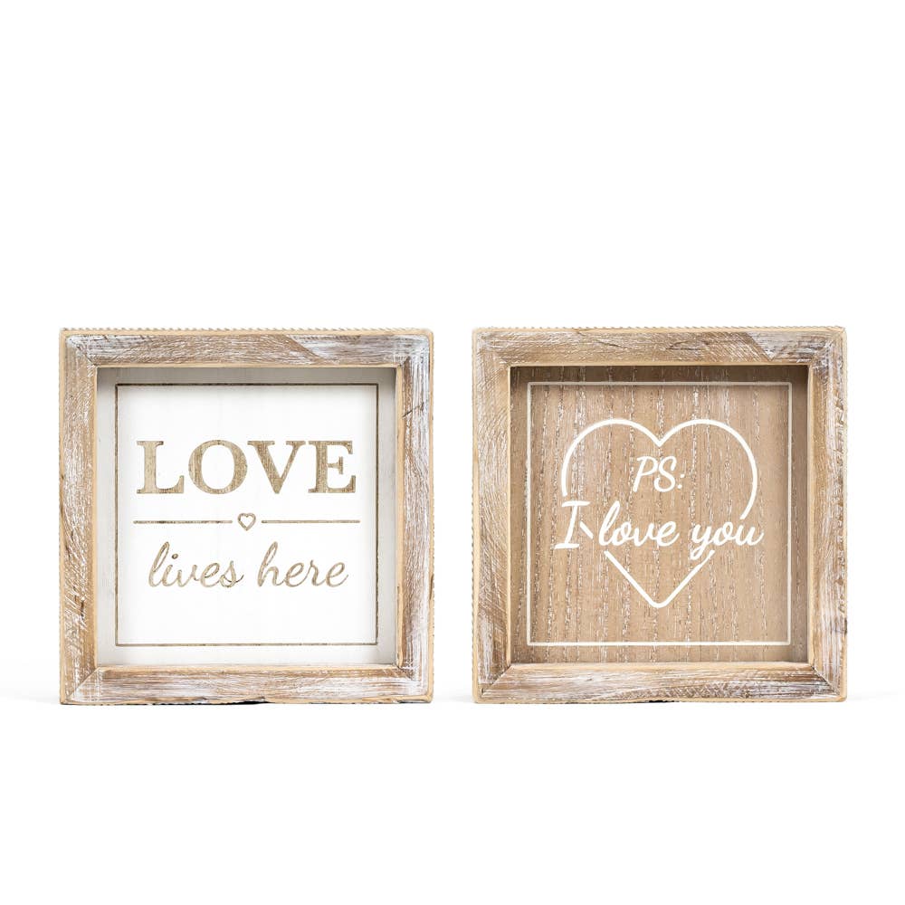 11831 - 6x6x1.5 wd frmd sn (PS / LOVE) VALENTINE EVERYDAY