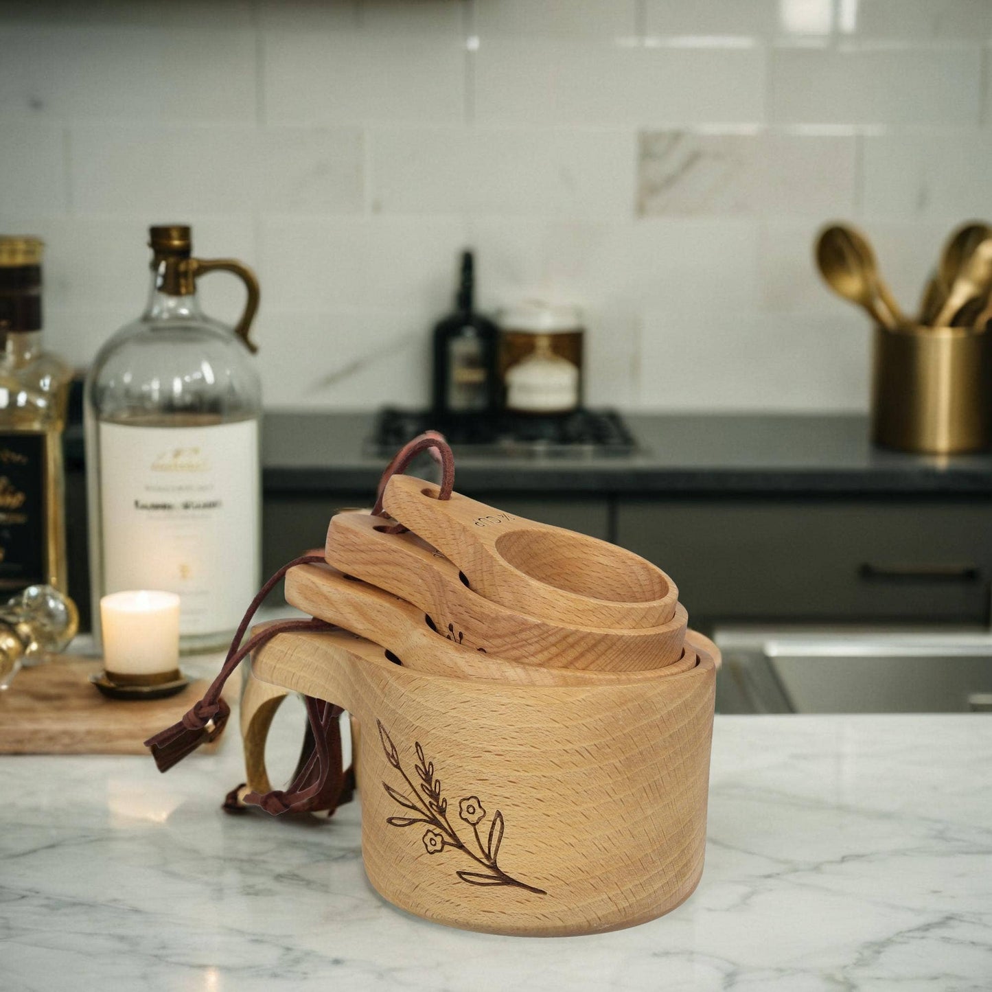 Wood Measuring Cups Baker Gift Set (SKU#: 23287)