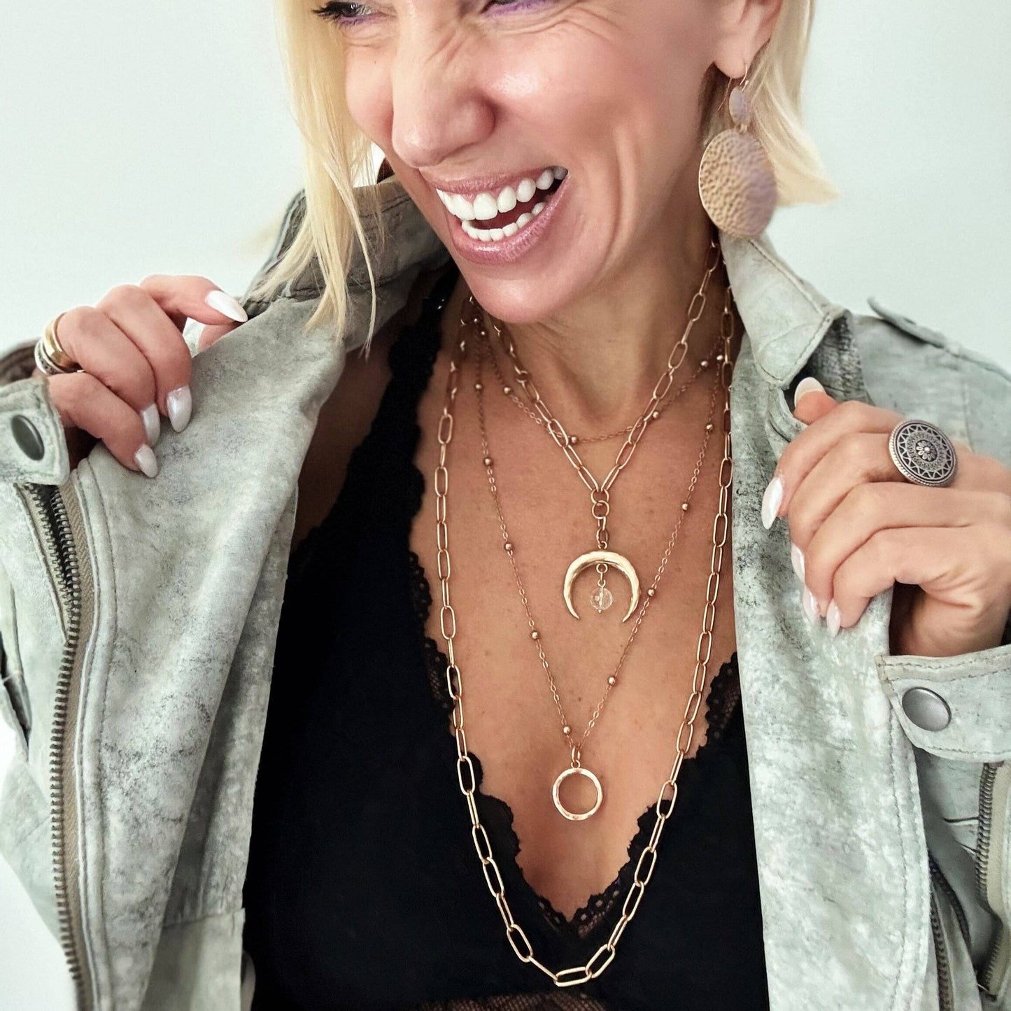 (I AM) WORTHY | RING | Dainty Necklace: Silver