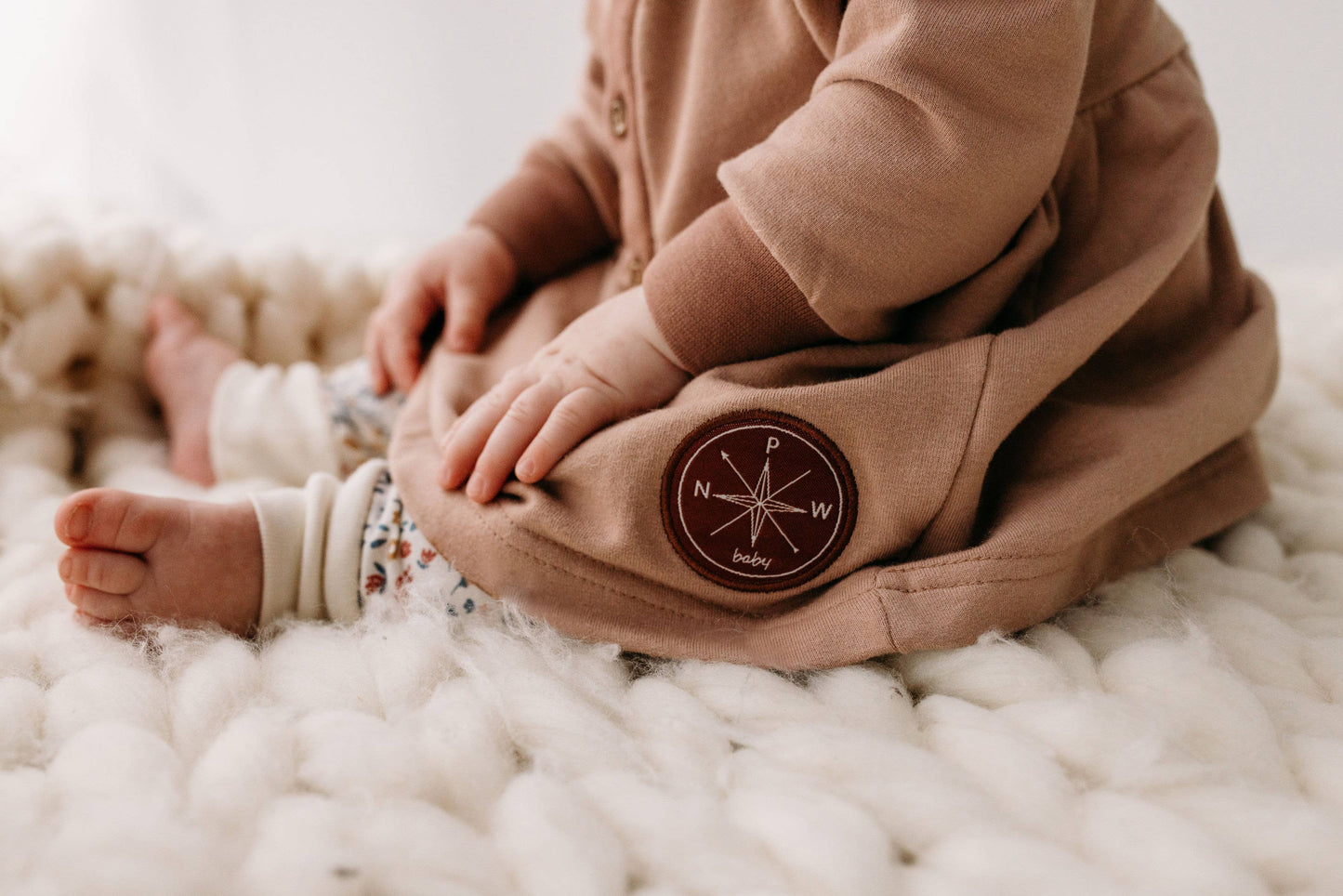 PNW Baby Button Dress- Rose: 2Y
