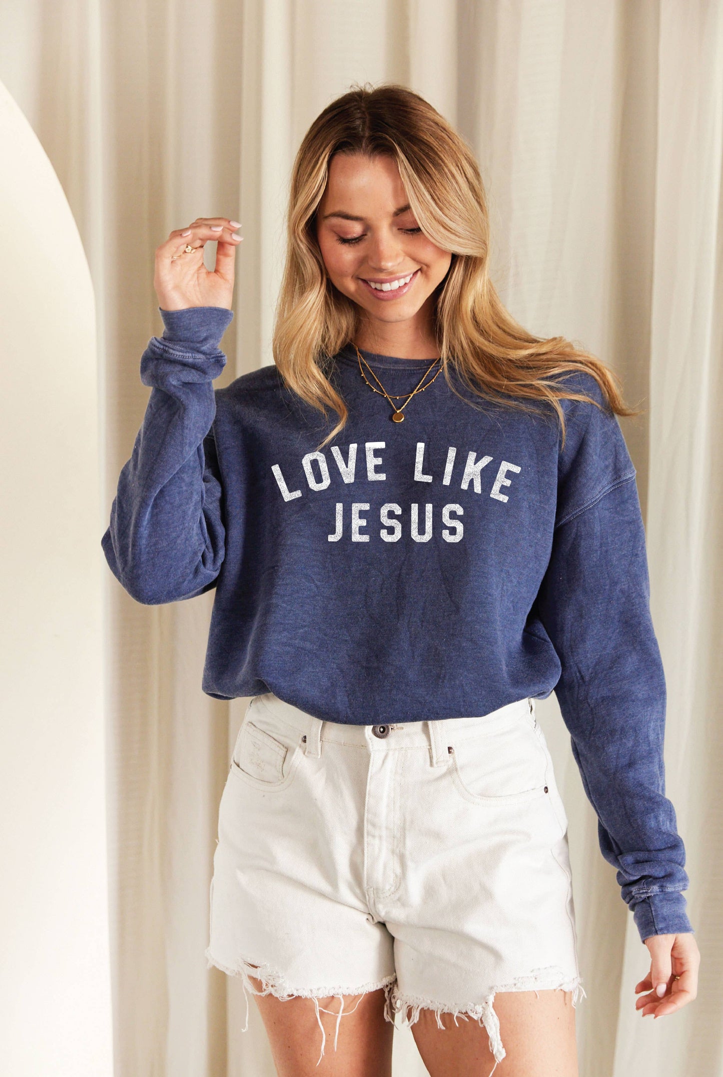 LOVE LIKE JESUS Mineral Graphic Sweatshirt: XL / DUSTY FOREST