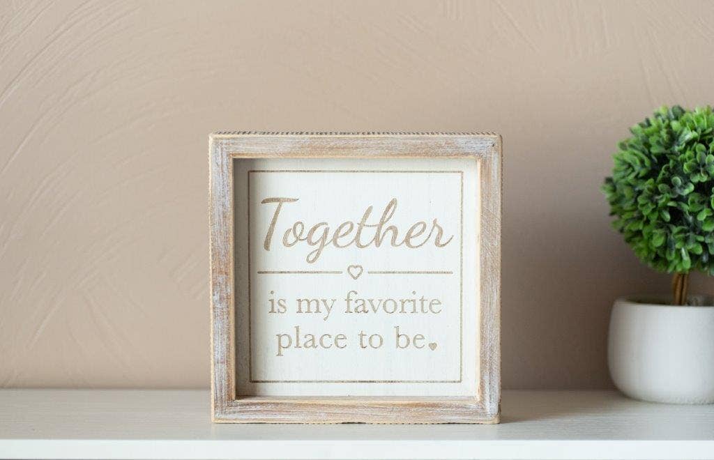 11830 - 7x7 wd frmd sn (YOU & ME/TOGTHER) VALENTINE EVERYDAY