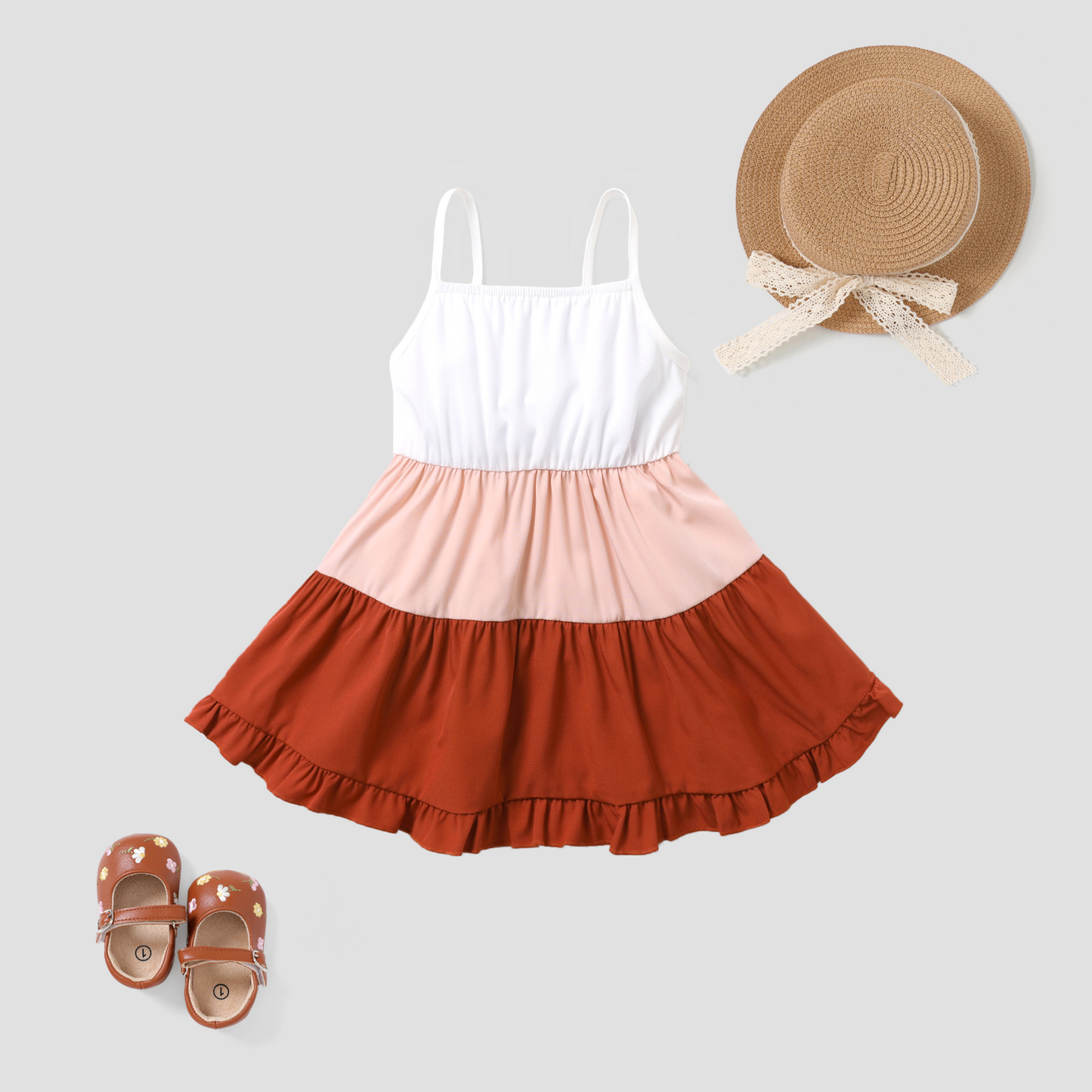 Baby Girl Fashionable Colorblock Cami Dress: ColorBlock / 12-18 Months