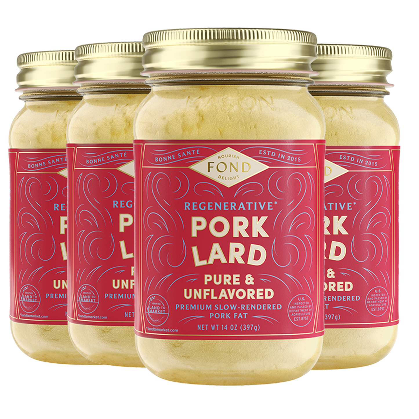 Pure & Unflavored Regenerative Pork Lard 14oz