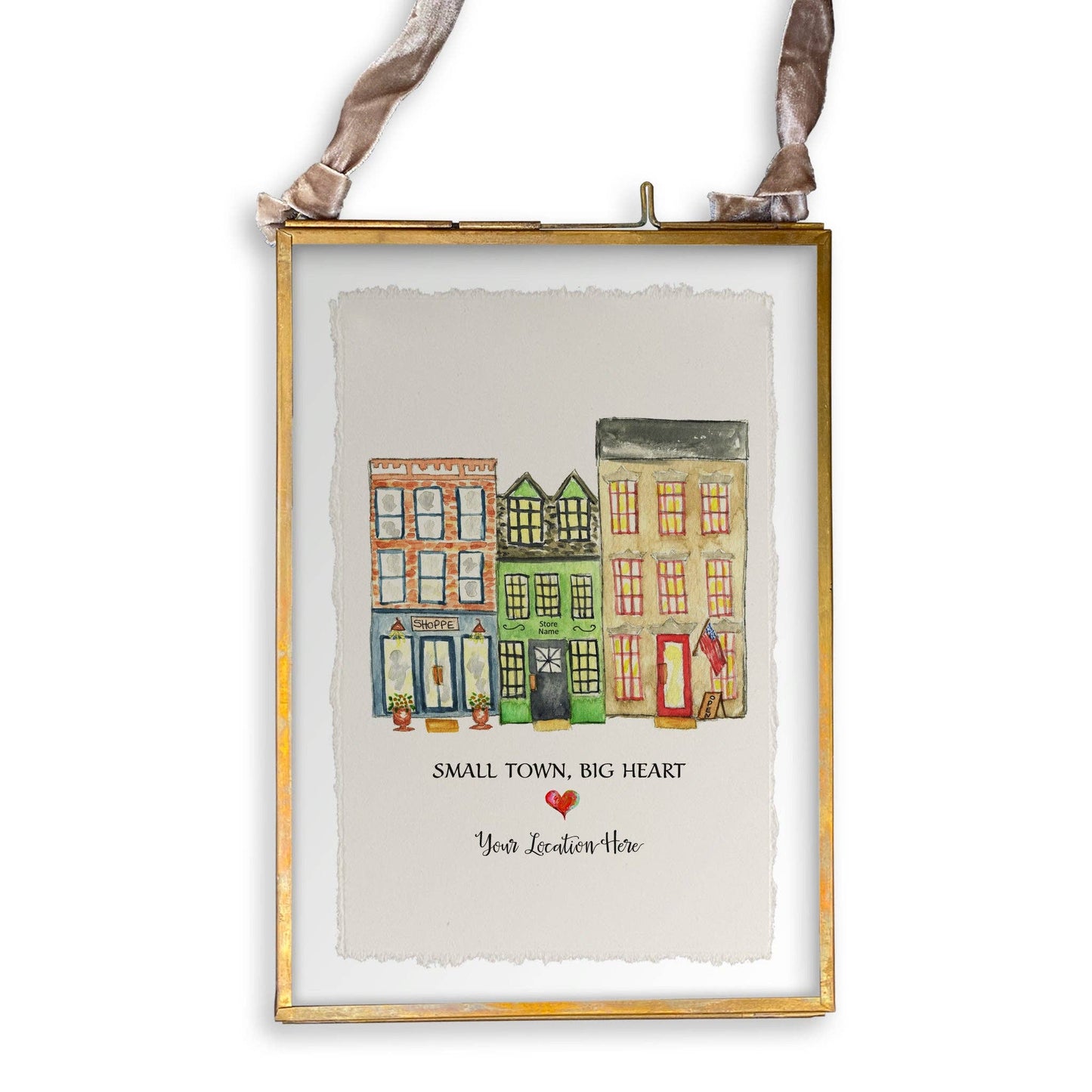 Small Town Big Heart with Location: - / Notecard