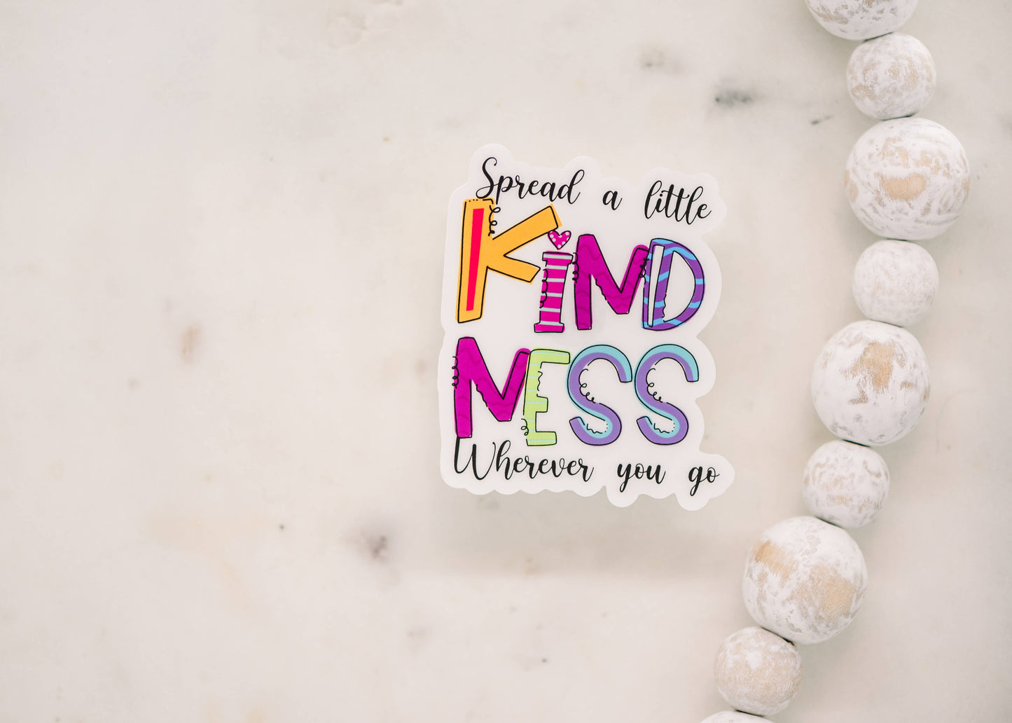 Spread A Little Kindness Clear, Vinyl Sticker, 3x3 in
