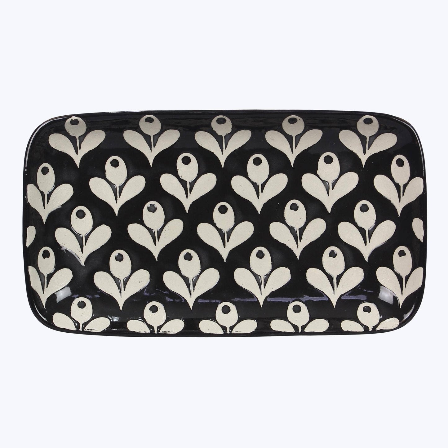 Stoneware Black & White Design Plate (SKU#: 13738)