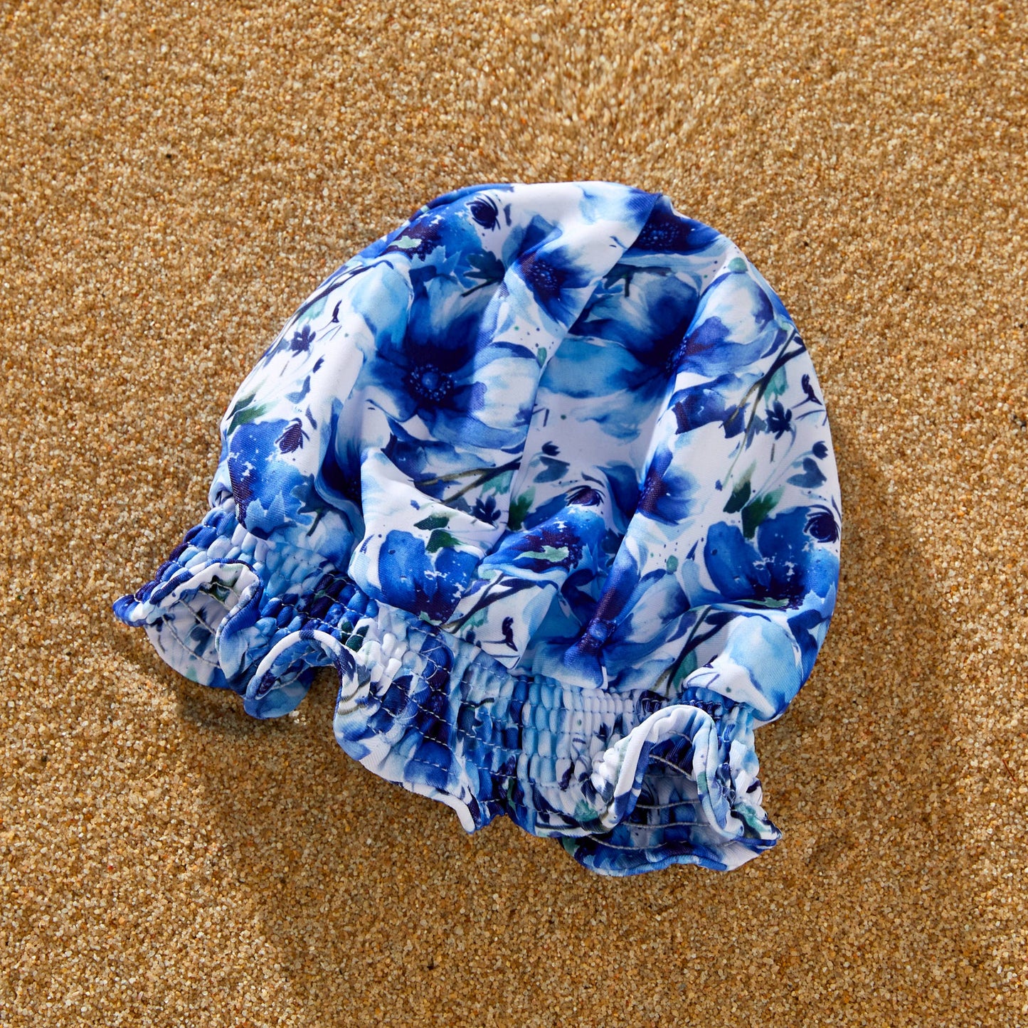 2pcs Toddler Girl Solid Color Sweet Ruffle Swimsuit: Blue / 5-6 Years
