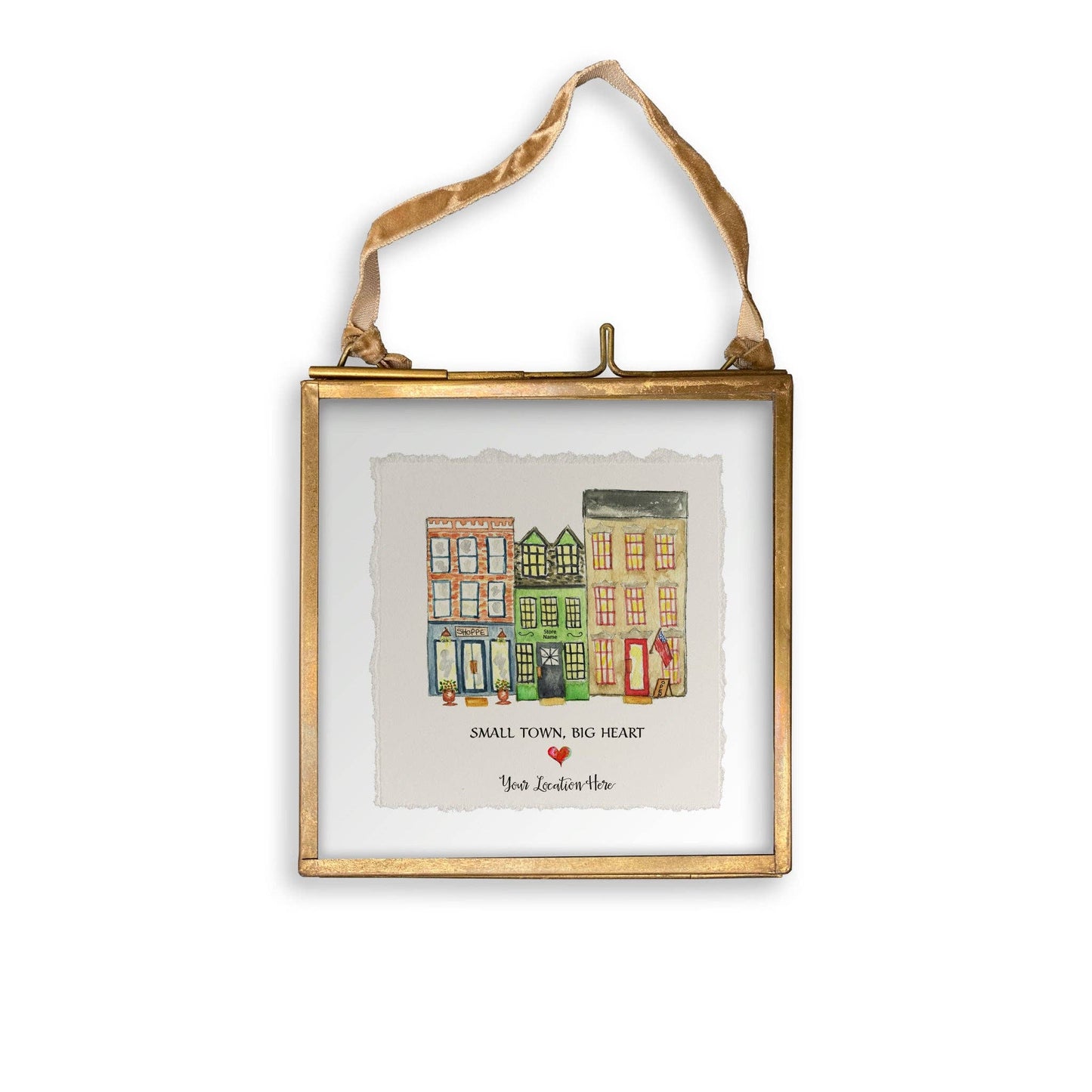 Small Town Big Heart with Location: - / Notecard