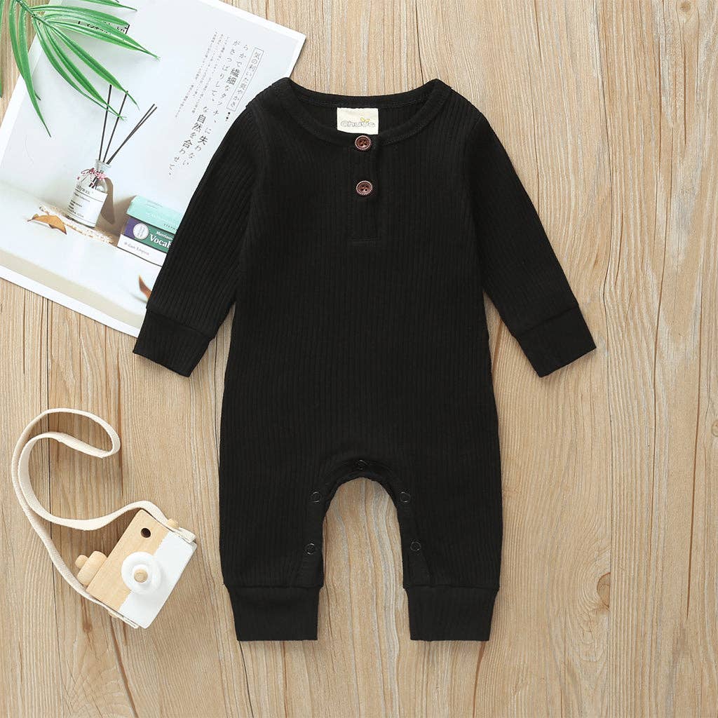 Baby Boy / Girl Cotton Knitted Style Cardigan Jumpsuit: 0-3 Months / Ginger