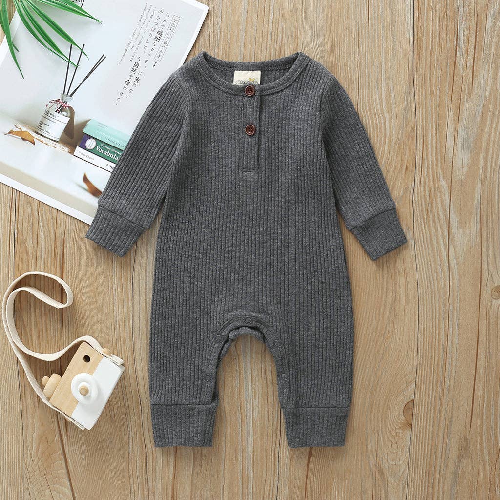 Baby Boy / Girl Cotton Knitted Style Cardigan Jumpsuit: 9-12 Months / Ginger