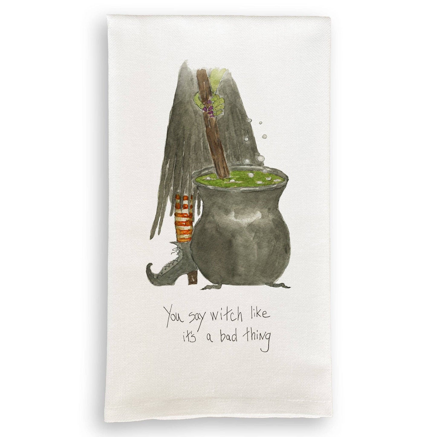 Witch Stirring Pot: Dishtowel / Keep Words / -