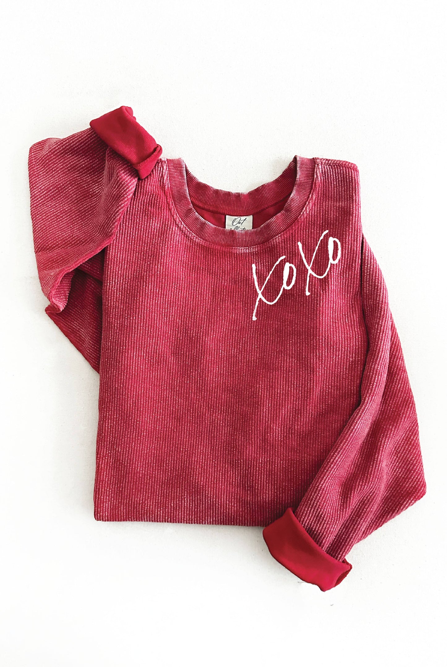 XOXO Thermal Vintage Pullover: M / LATTE