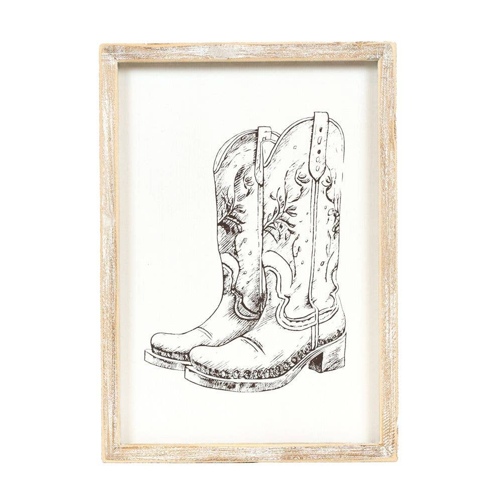 12045 - 9x13 wood frame sign (GIDDY) Cowboy Home Decor