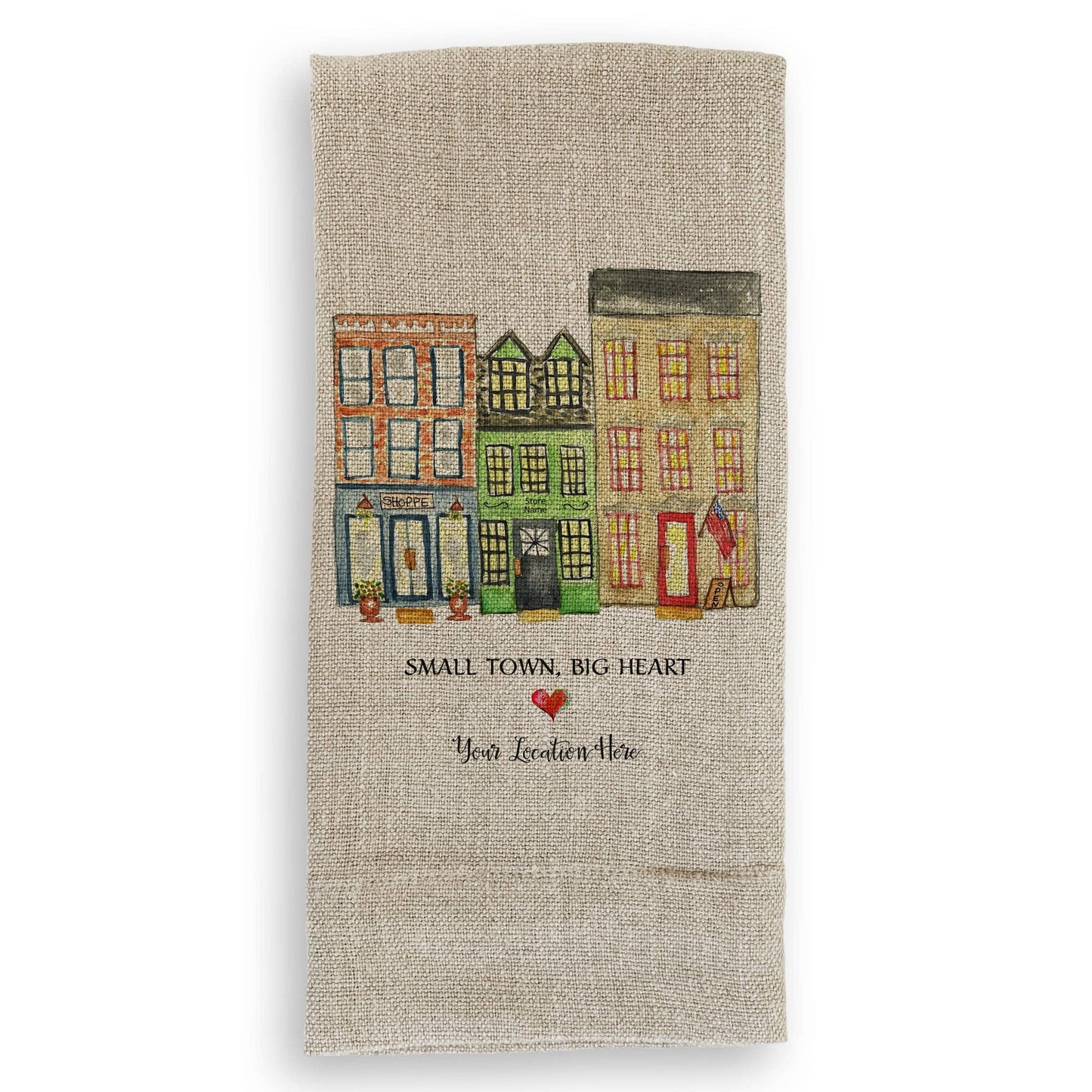 Small Town Big Heart with Location: - / Notecard