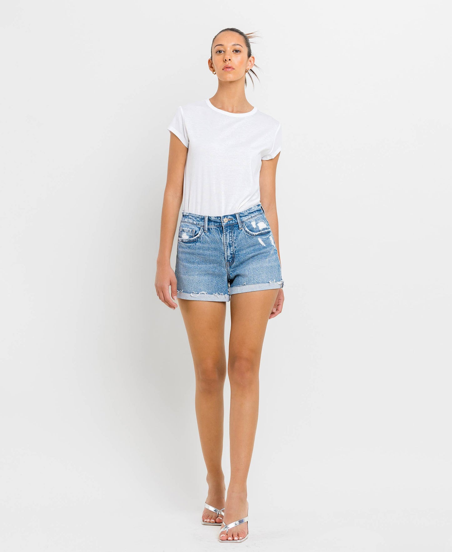 HIGH RISE CUFFED A LINE SHORTS
T6309: SIRIUS / XL