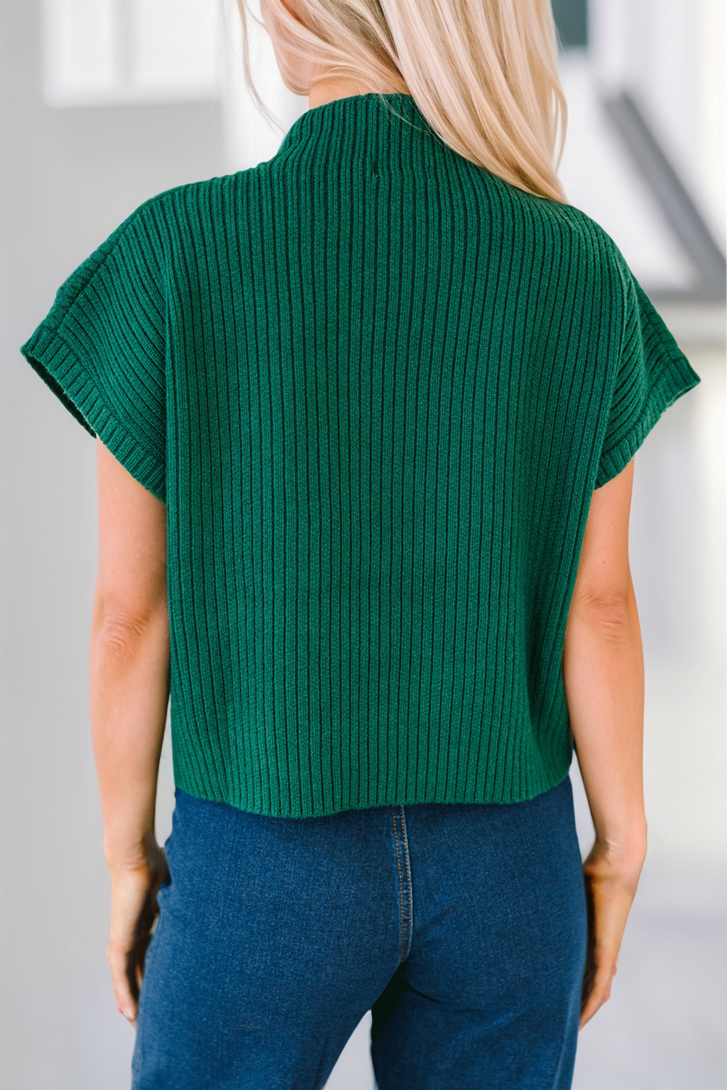 Patch Pocket Ribbed Knit Short Sleeve Sweater/Multicolor: 2XL / Black