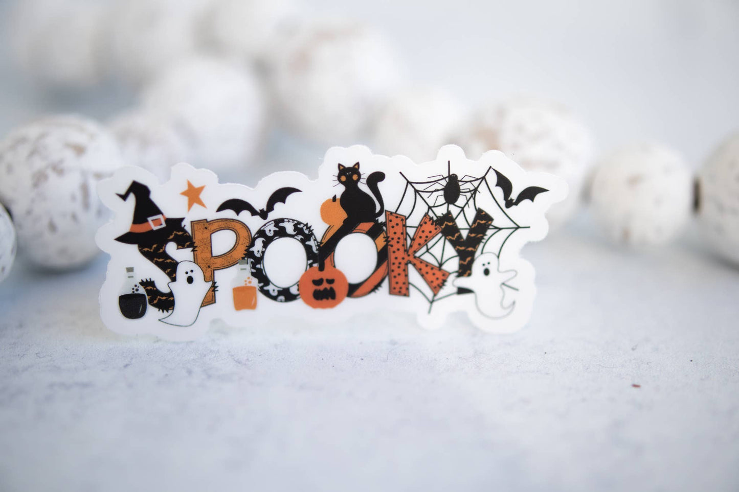 Spooky, Halloween Vinyl Sticker, 3x3 in.