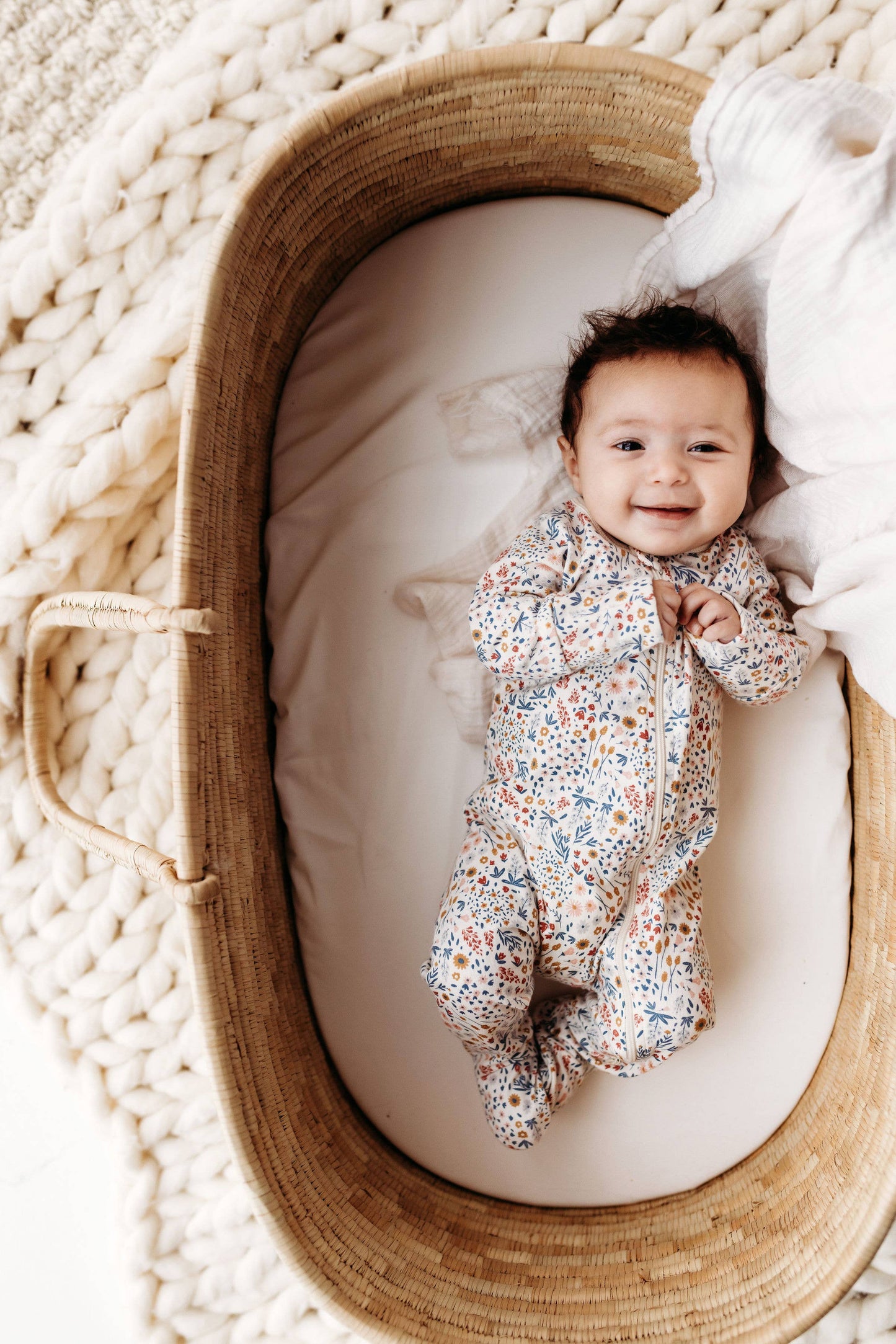 PNW Baby Footed Zip Romper- Mountain Meadow: 6-9m