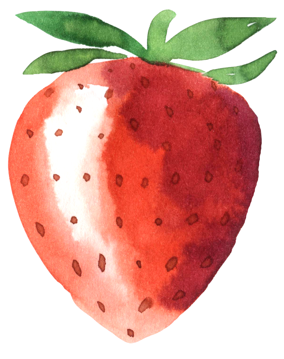 Strawberry, Clear Vinyl Sticker, 2 in.