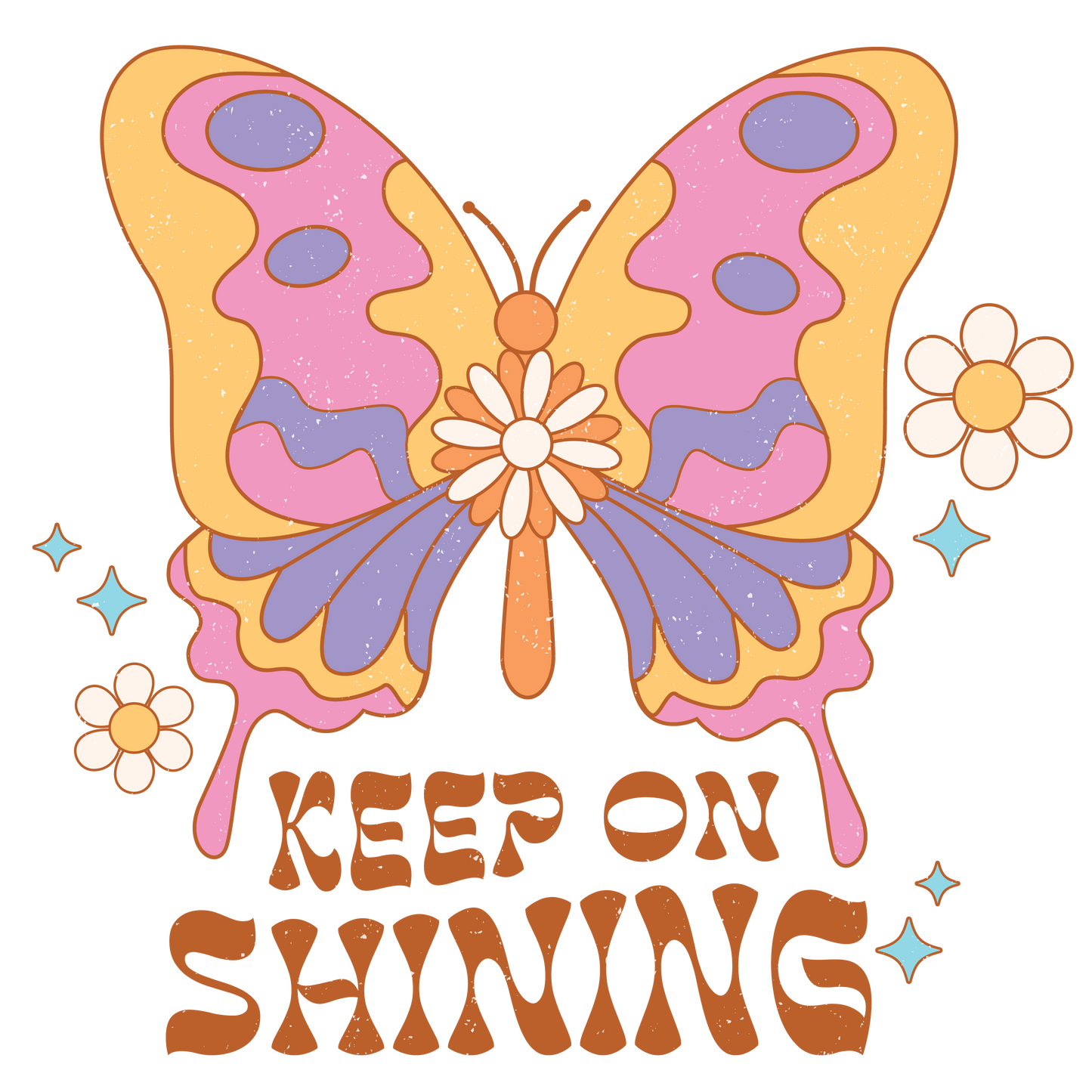Retro Keep On Shining Vinyl, Sticker, 3x3 in