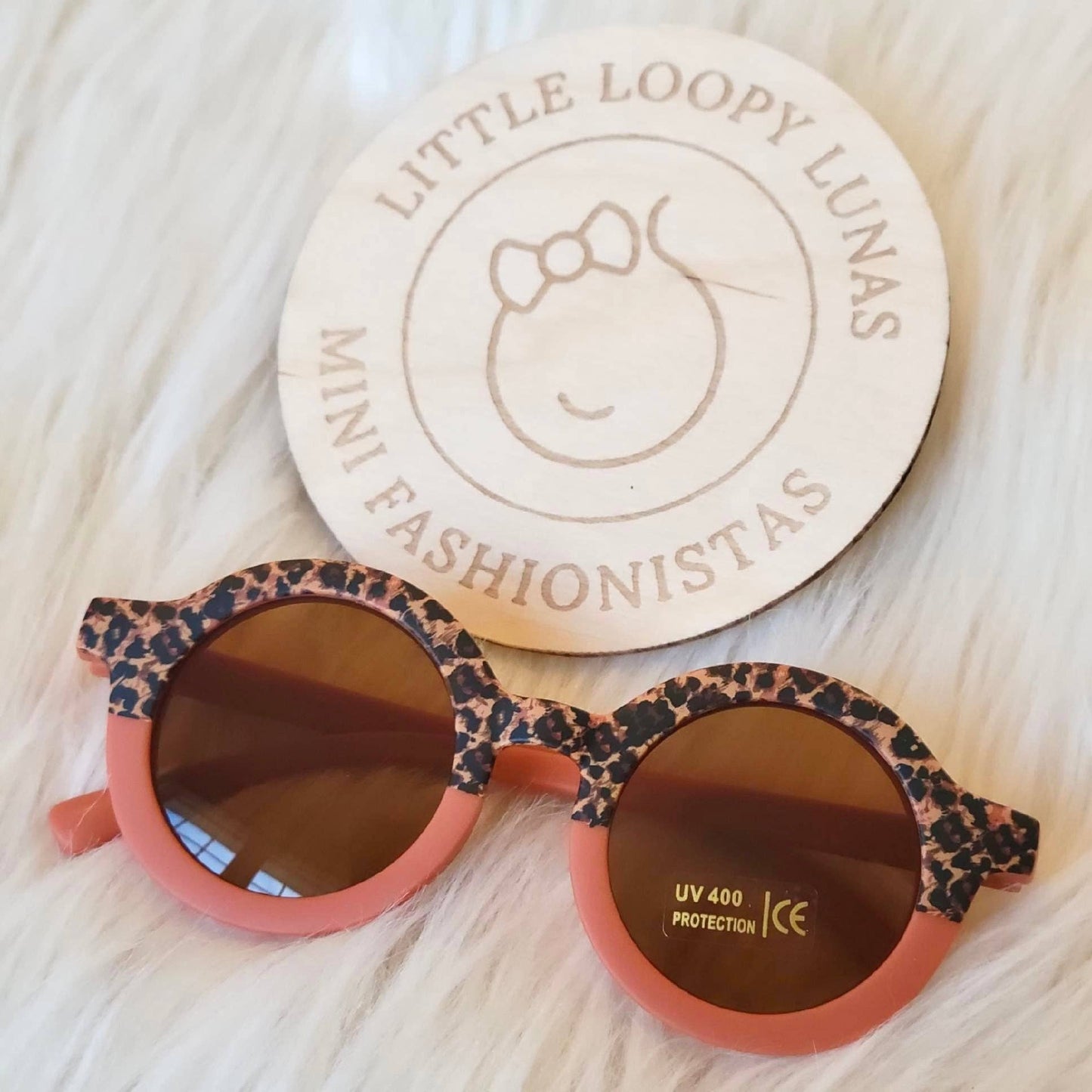 Leopard Print Round Girls Sunglasses