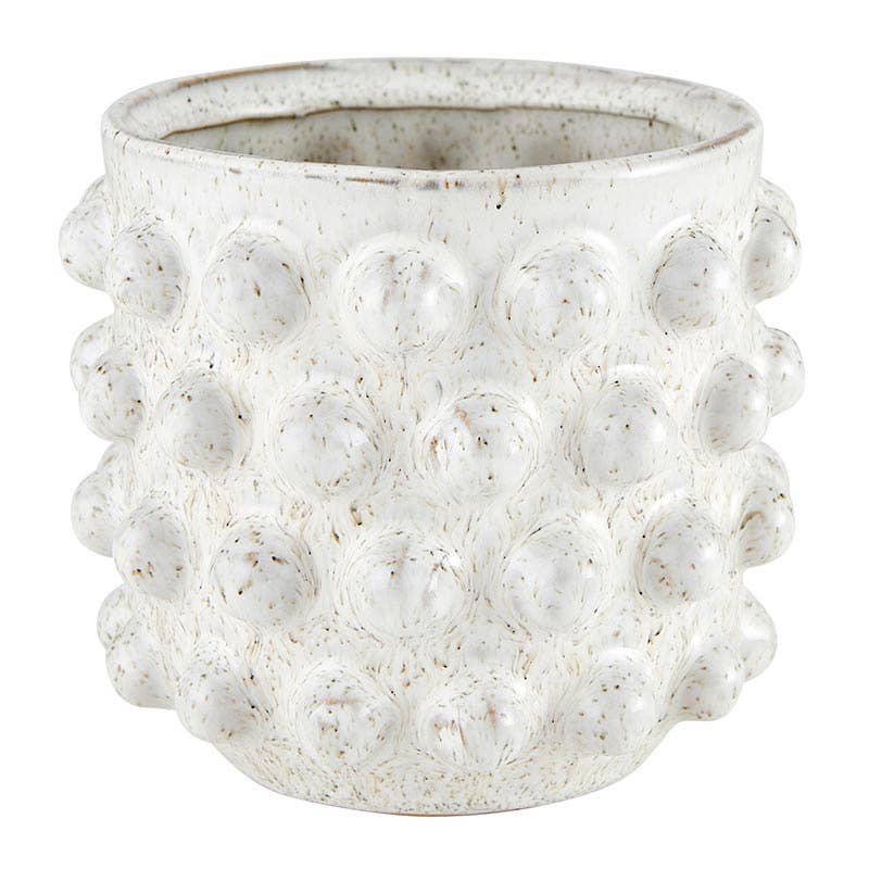 White Dot Pot Lrg
